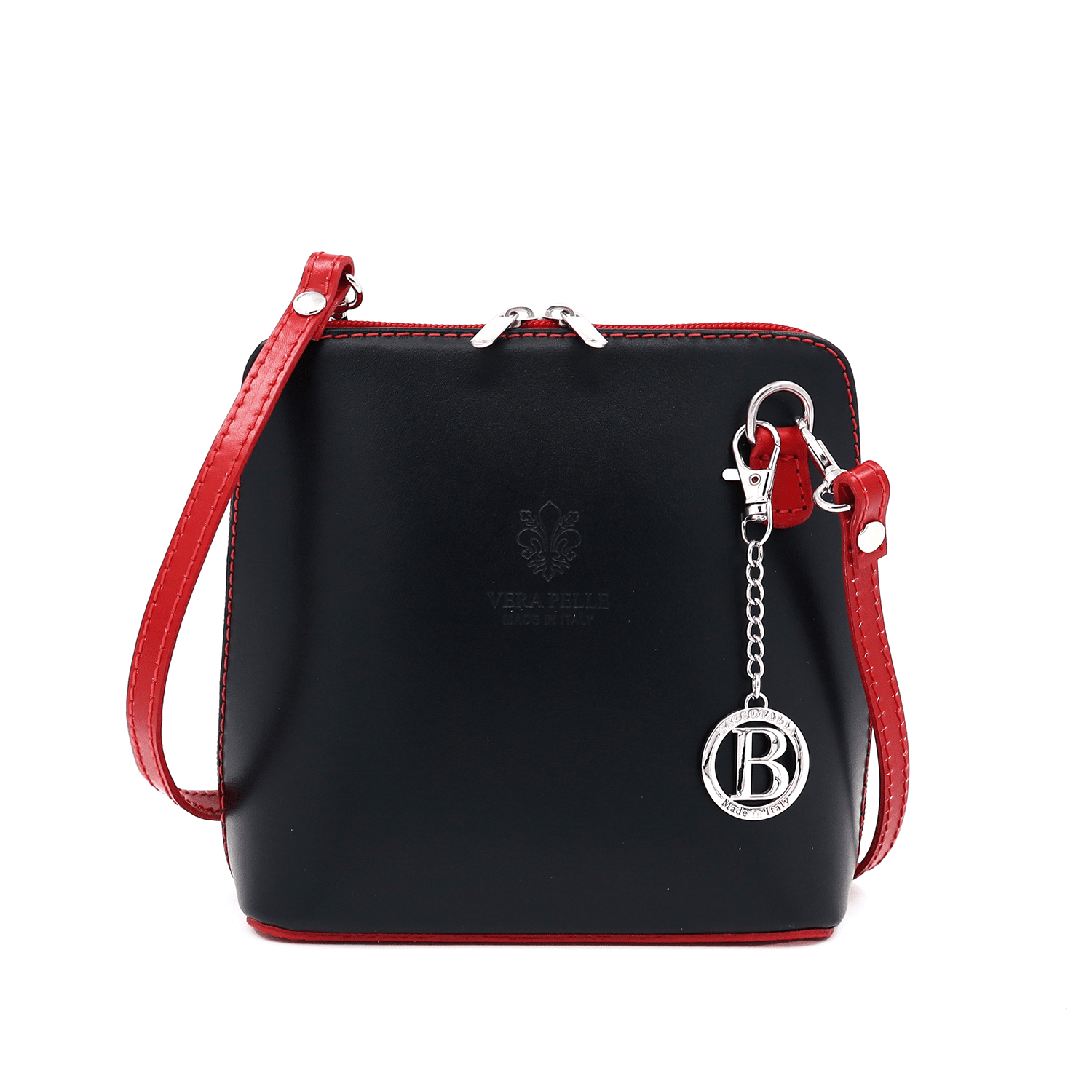 Természetes bőr válltáska - fekete