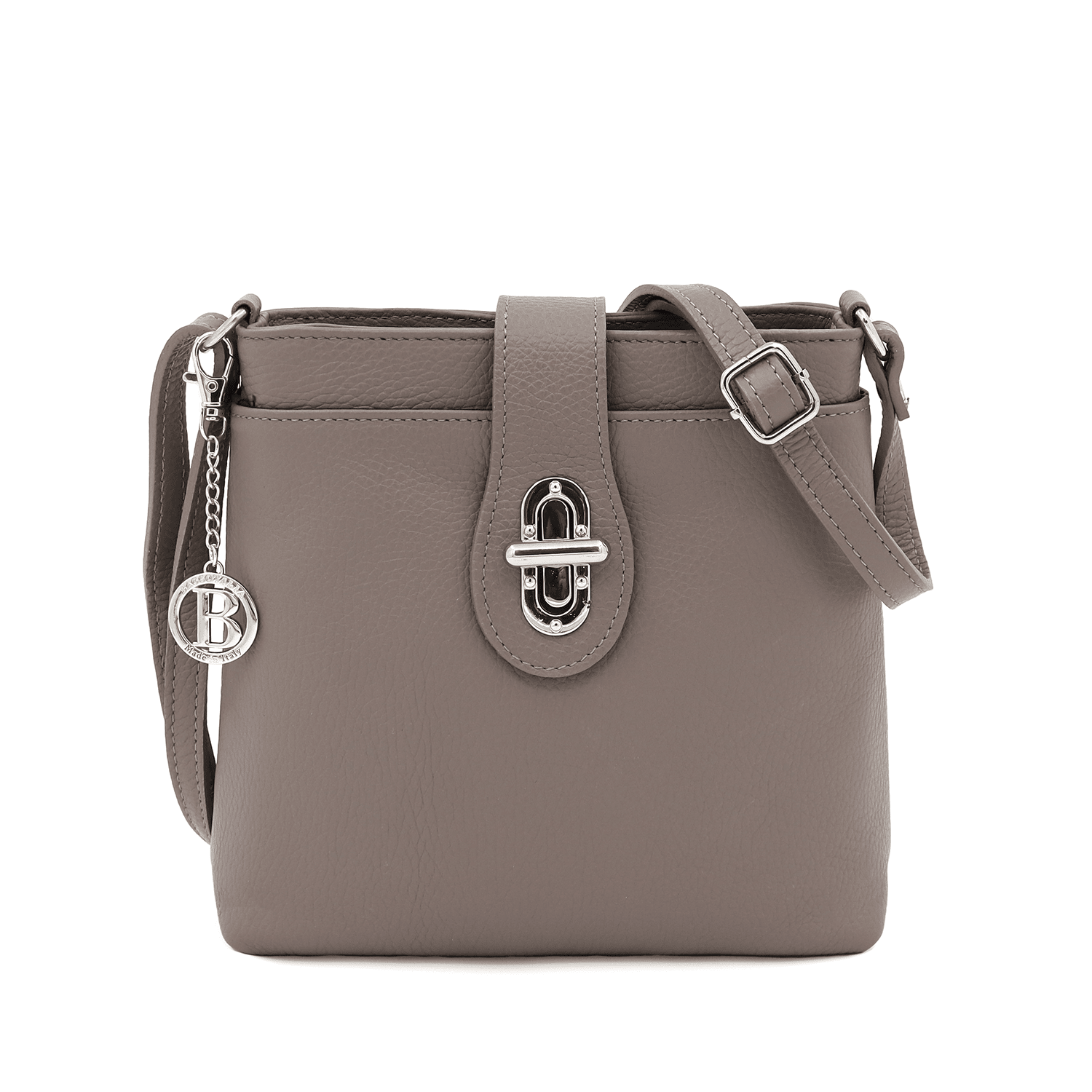 Andria természetes bőr válltáska - szürke