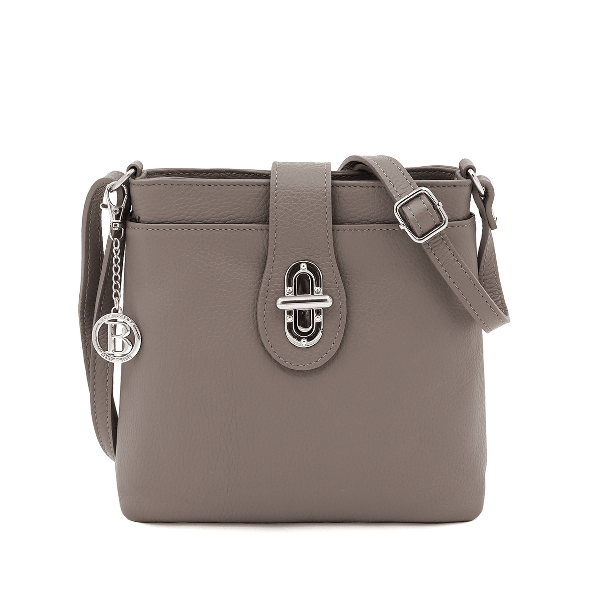 Andria természetes bőr válltáska - szürke