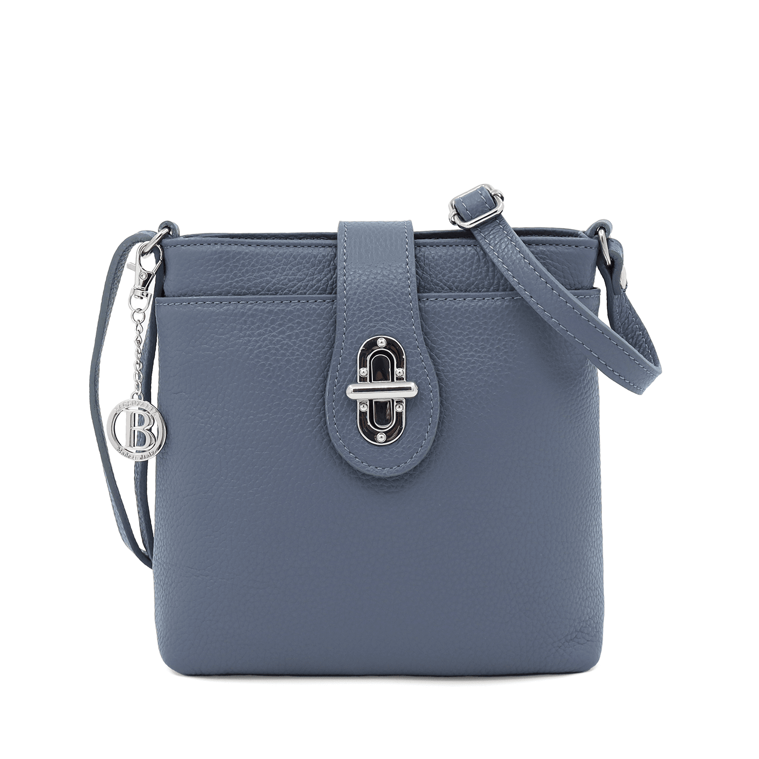 Andria természetes bőr válltáska - világoskék