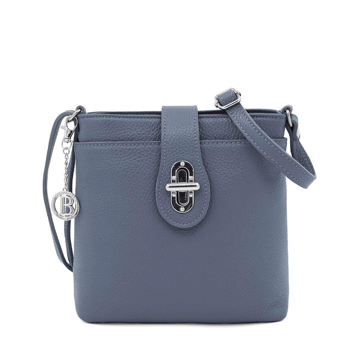 Andria természetes bőr válltáska - világoskék