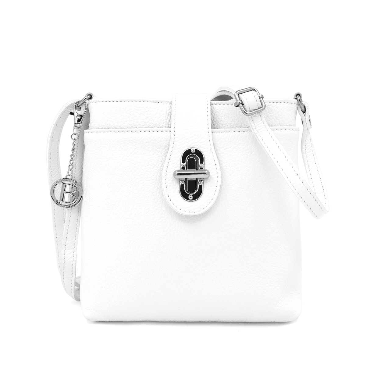 Andria természetes bőr válltáska - fehér