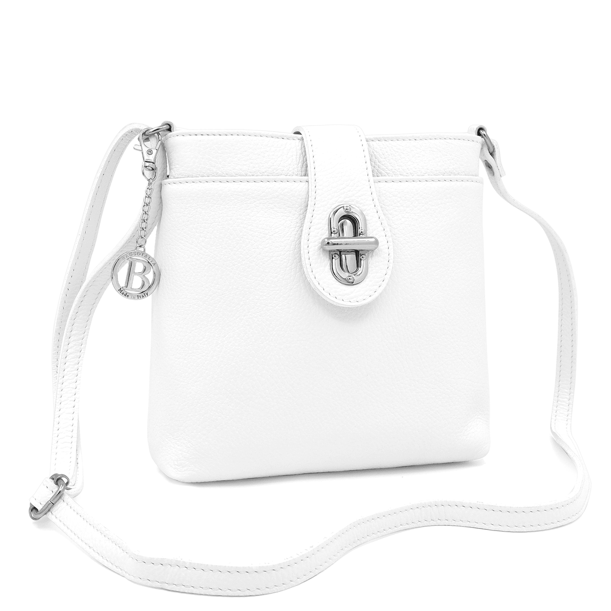 Andria természetes bőr válltáska - fehér