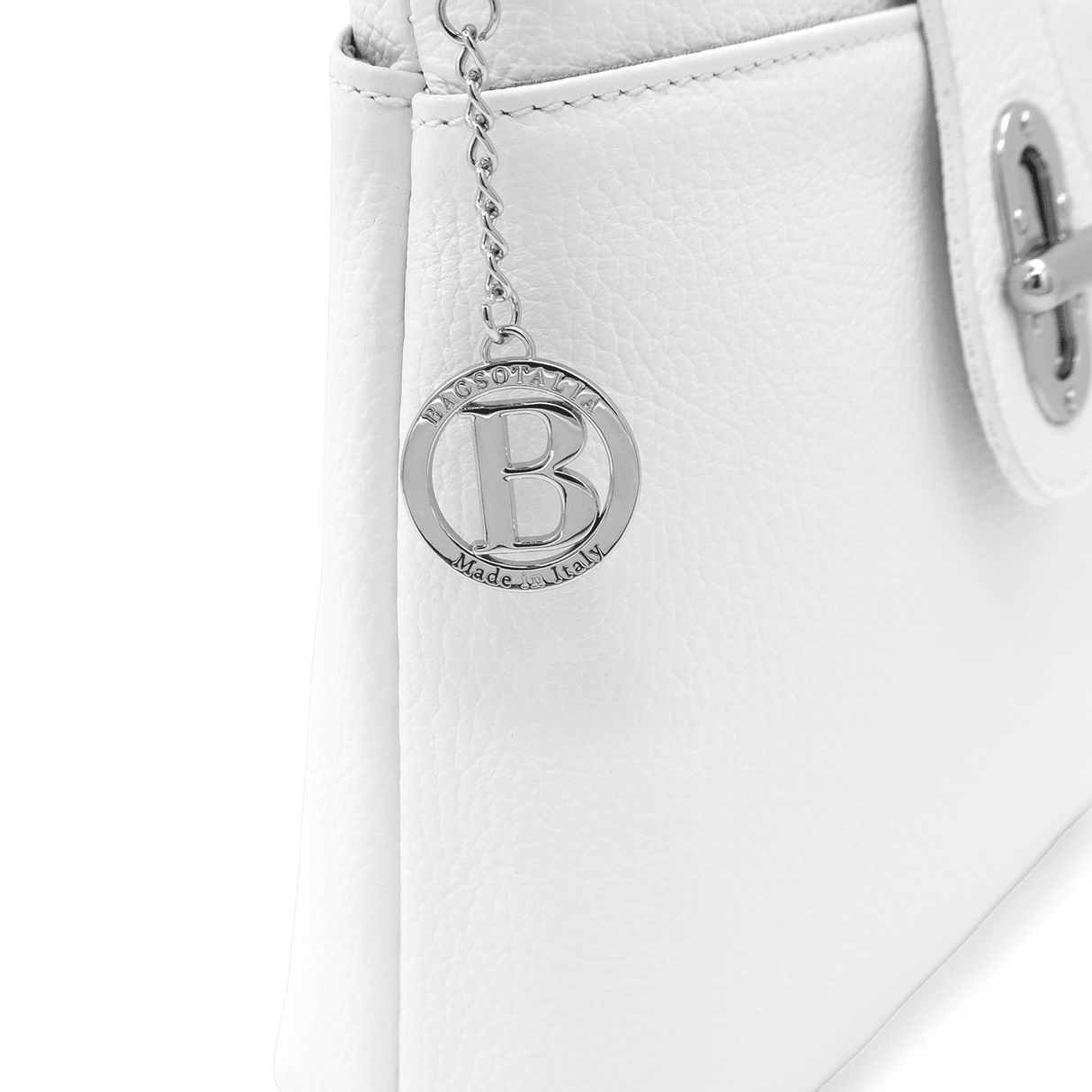 Andria természetes bőr válltáska - fehér