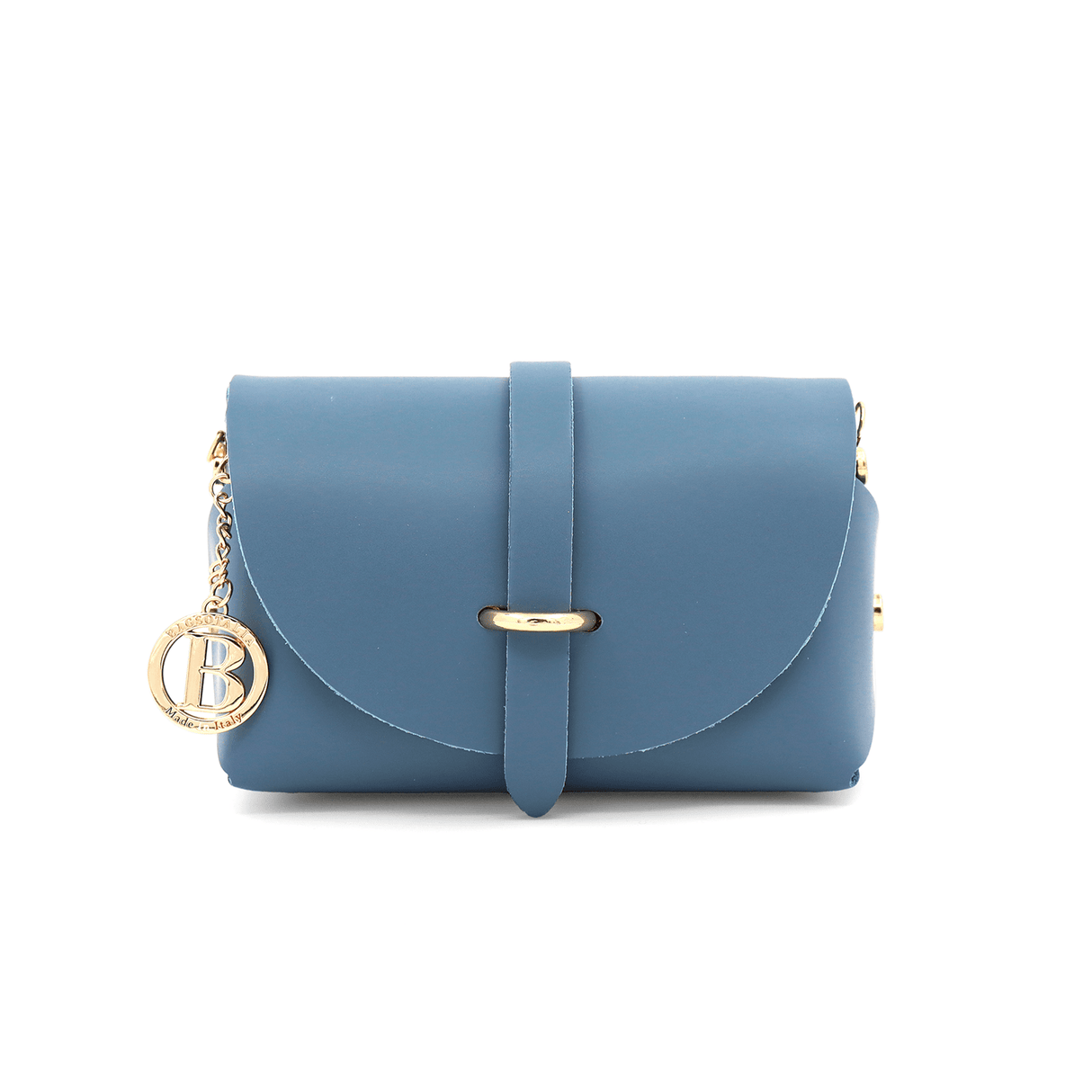 Válltáska természetes bőrből Rosana - világoskék