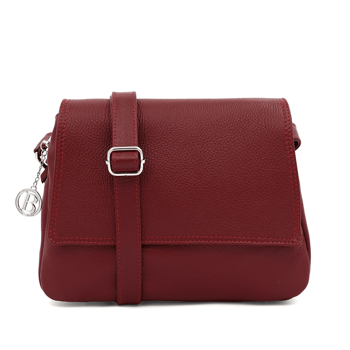 Tori természetes bőr válltáska - bordó