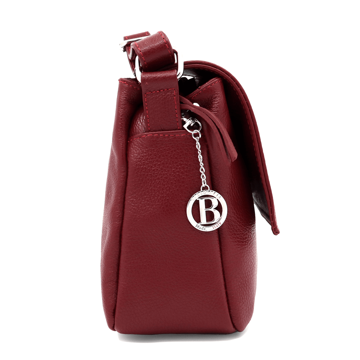 Tori természetes bőr válltáska - bordó