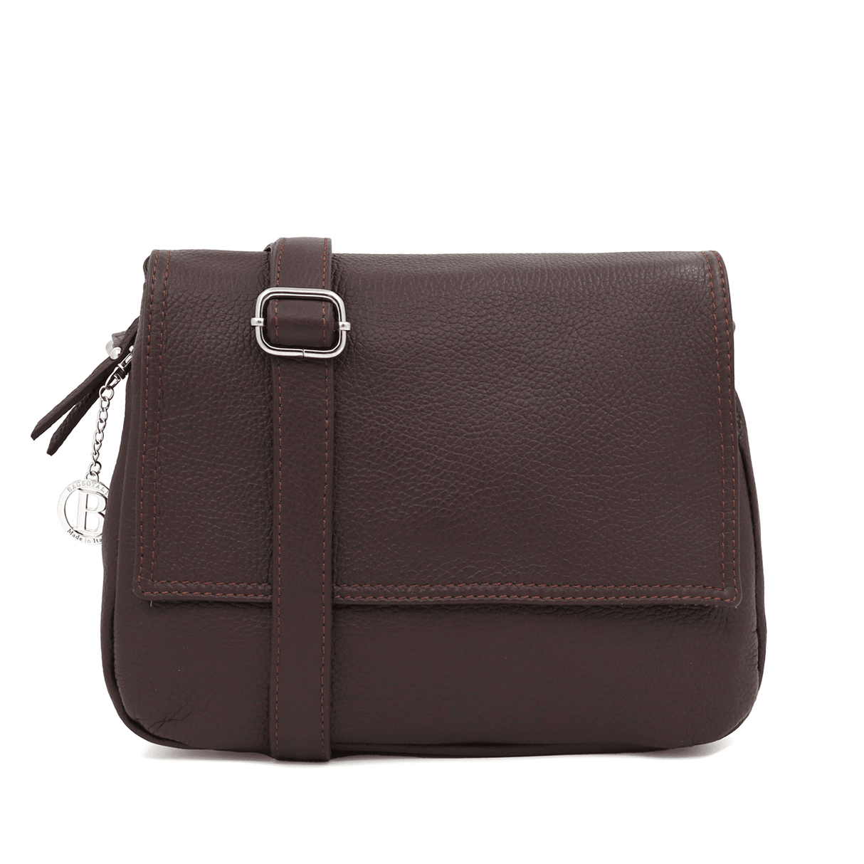 Tori természetes bőr válltáska - sötétbarna