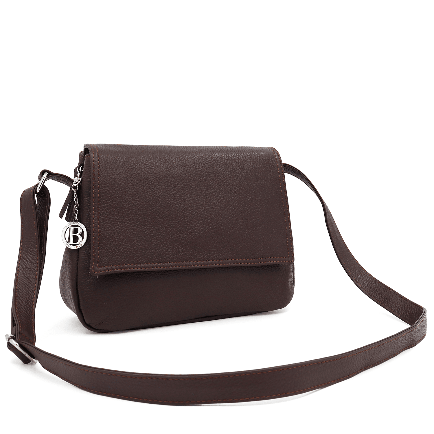 Tori természetes bőr válltáska - sötétbarna