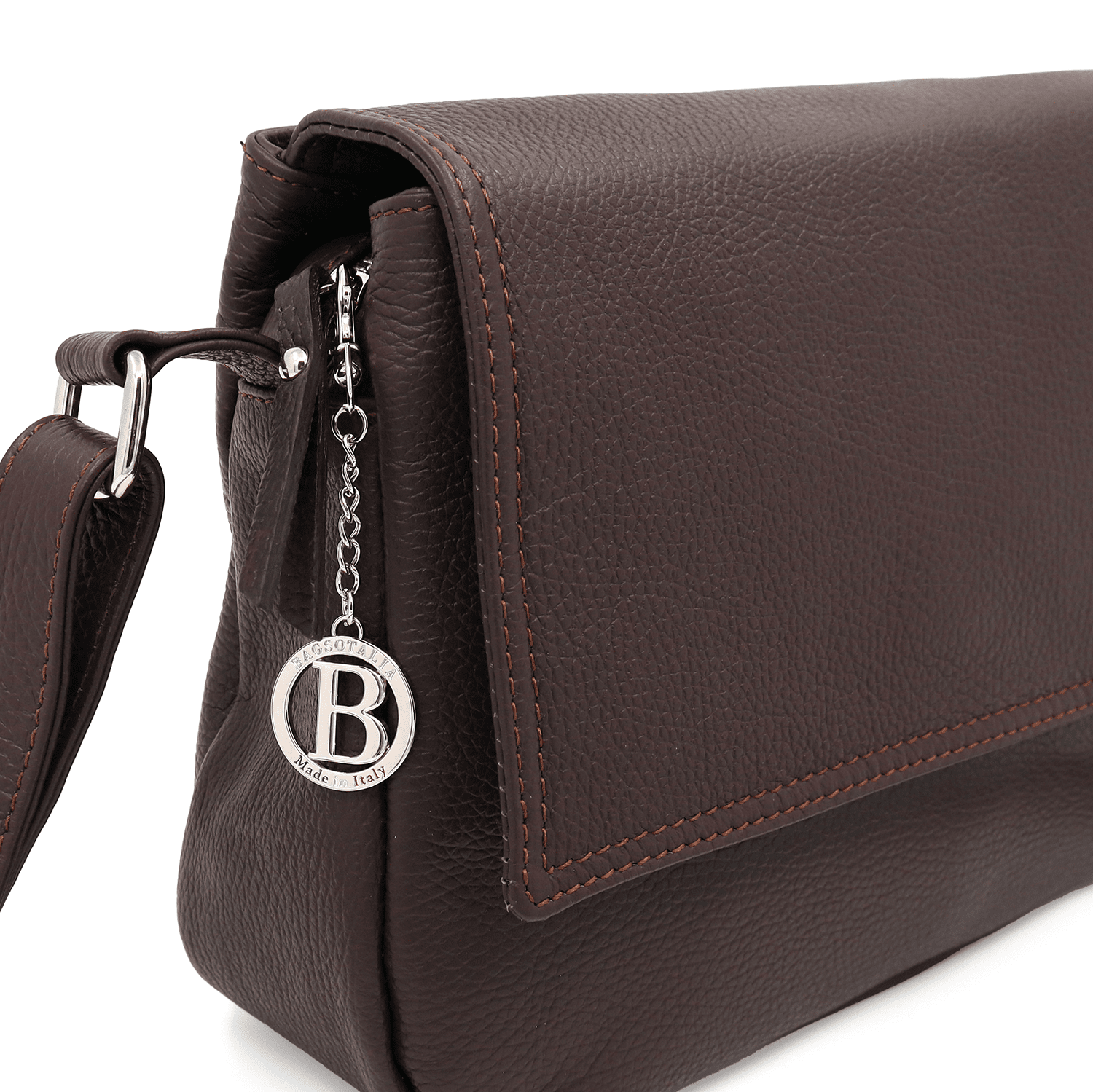 Tori természetes bőr válltáska - sötétbarna