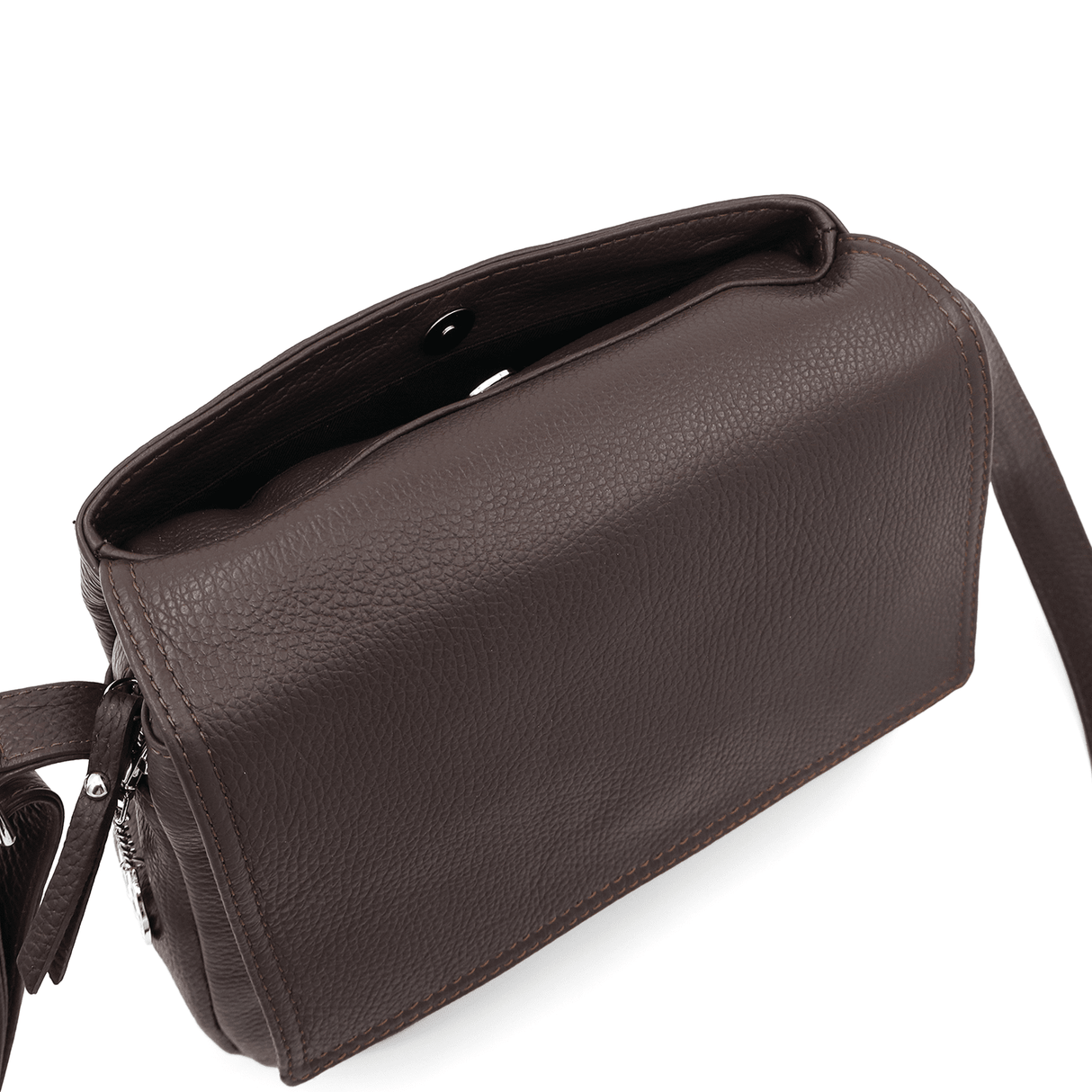 Tori természetes bőr válltáska - sötétbarna