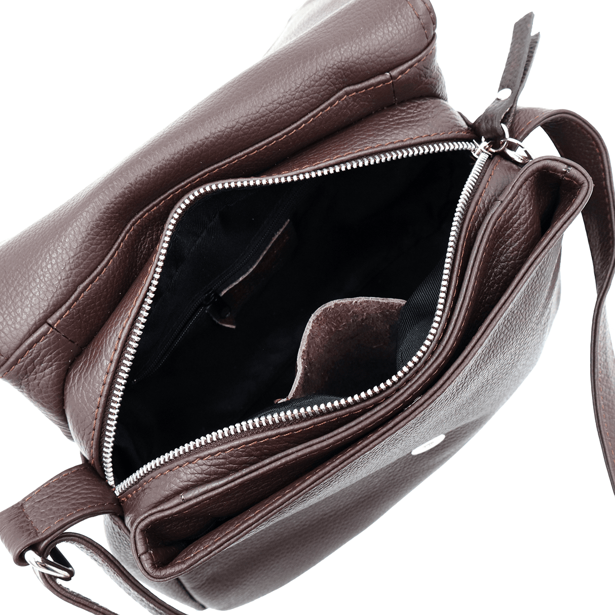 Tori természetes bőr válltáska - sötétbarna