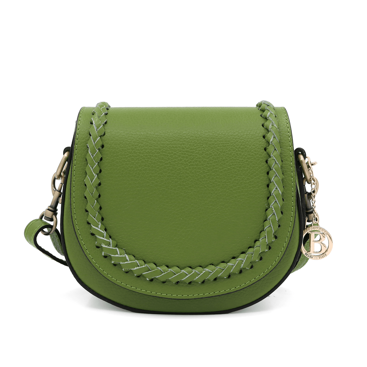 Női válltáska természetes bőrből Naomi - zöld