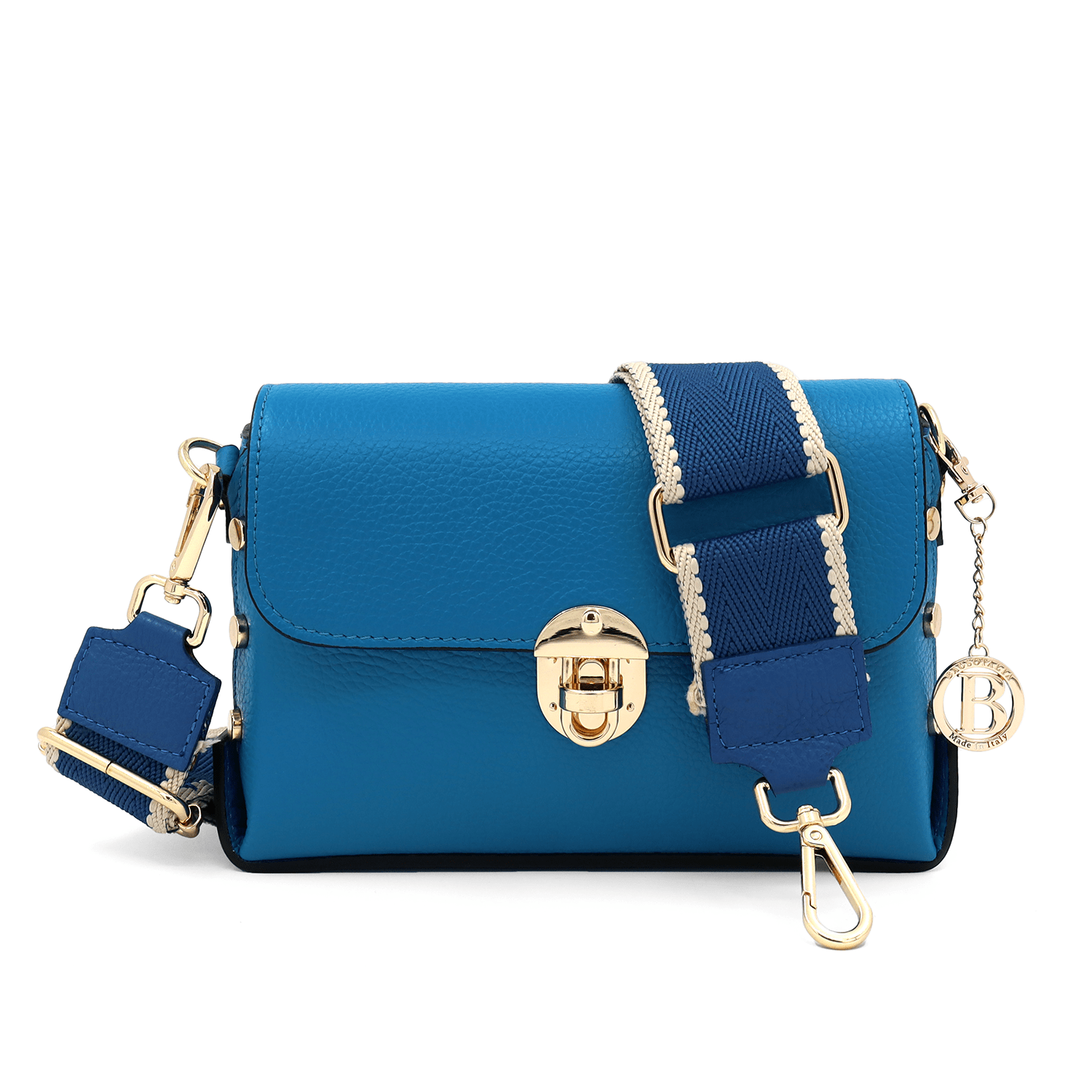 Antoanella női táska természetes bőrből - kék