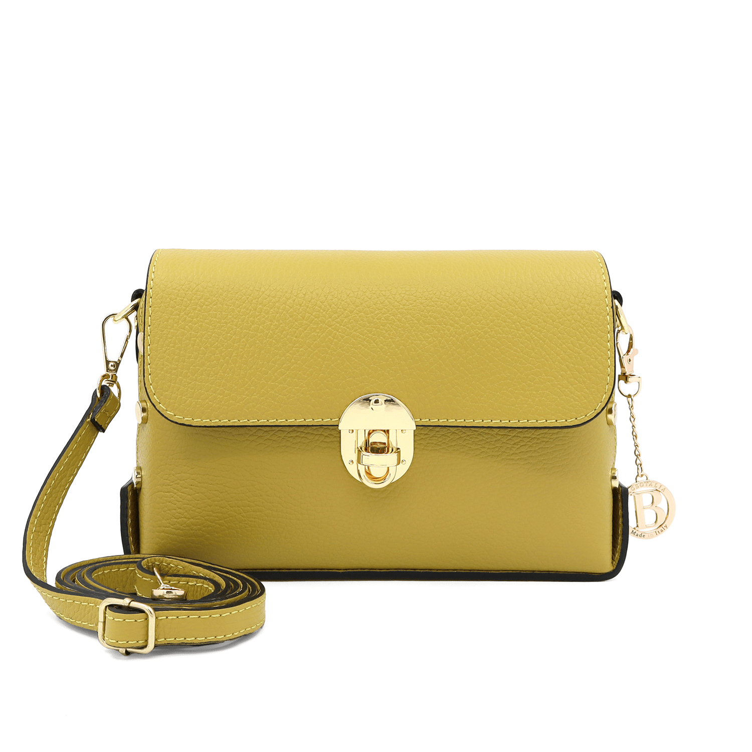 Antoanella természetes bőrből készült női táska – lime