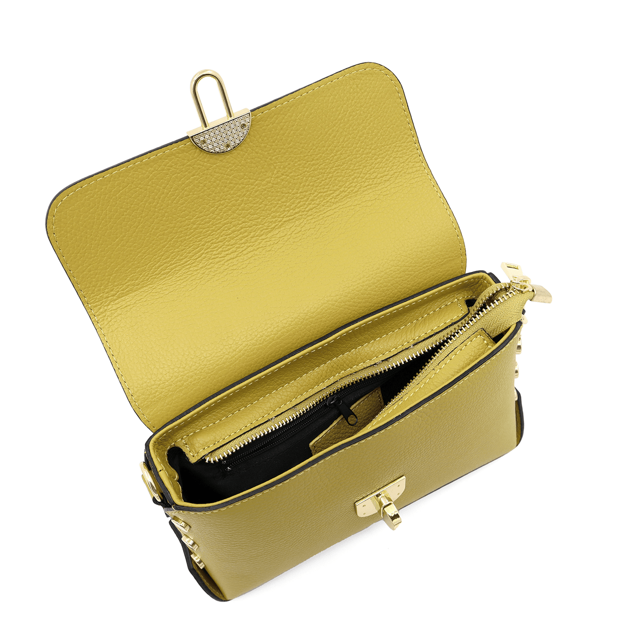 Antoanella természetes bőrből készült női táska – lime