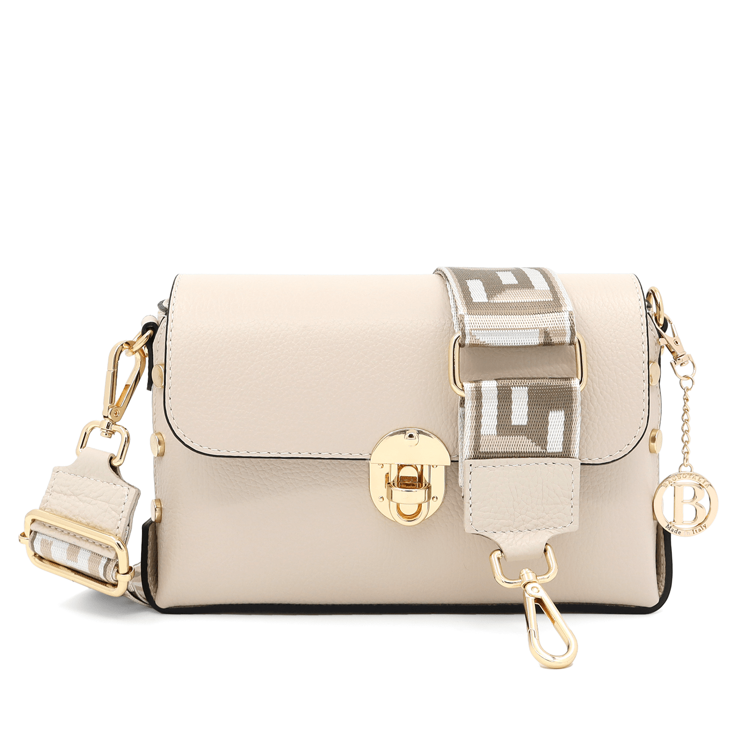 Antoanella természetes bőrből készült női táska - bézs