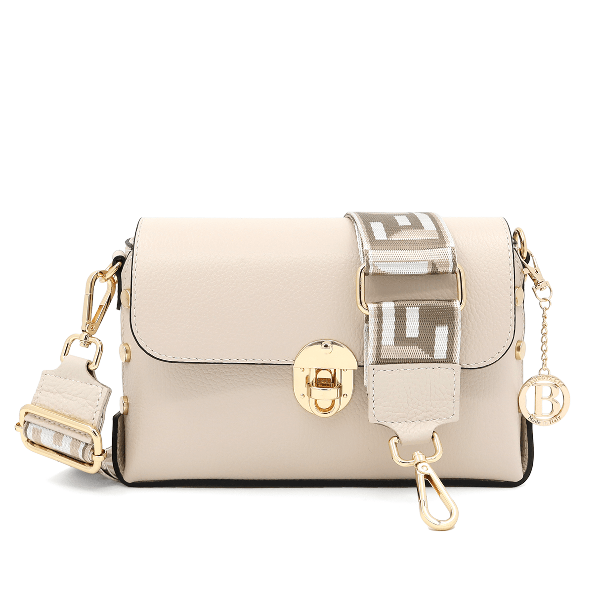 Antoanella természetes bőrből készült női táska - bézs