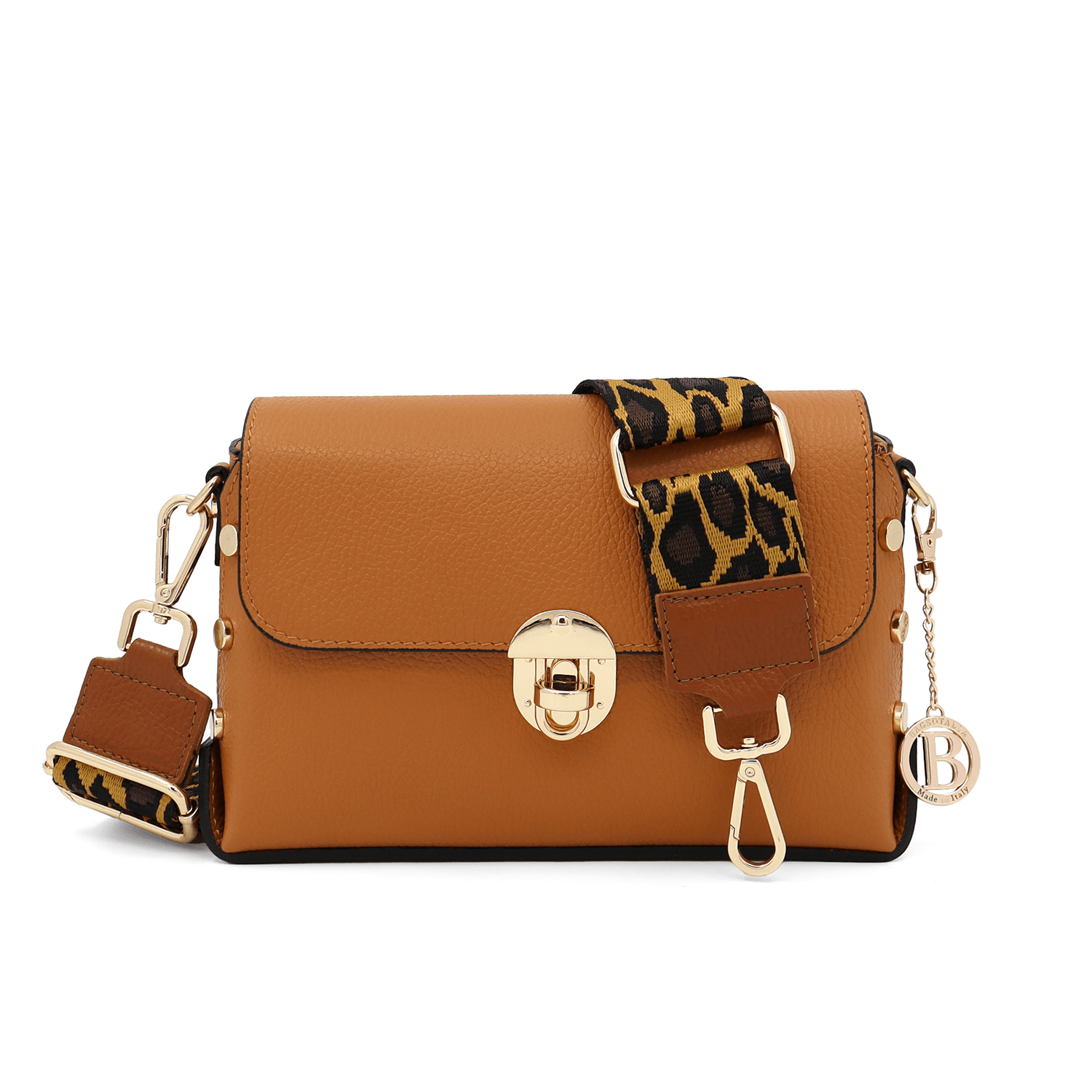 Antoanella természetes bőrből készült női táska - cserépbarna