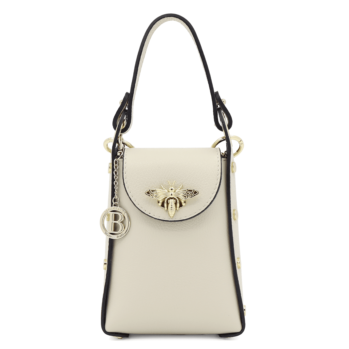 Női táska 2 fogantyúval, természetes bőrből, Azzurra  - bézs