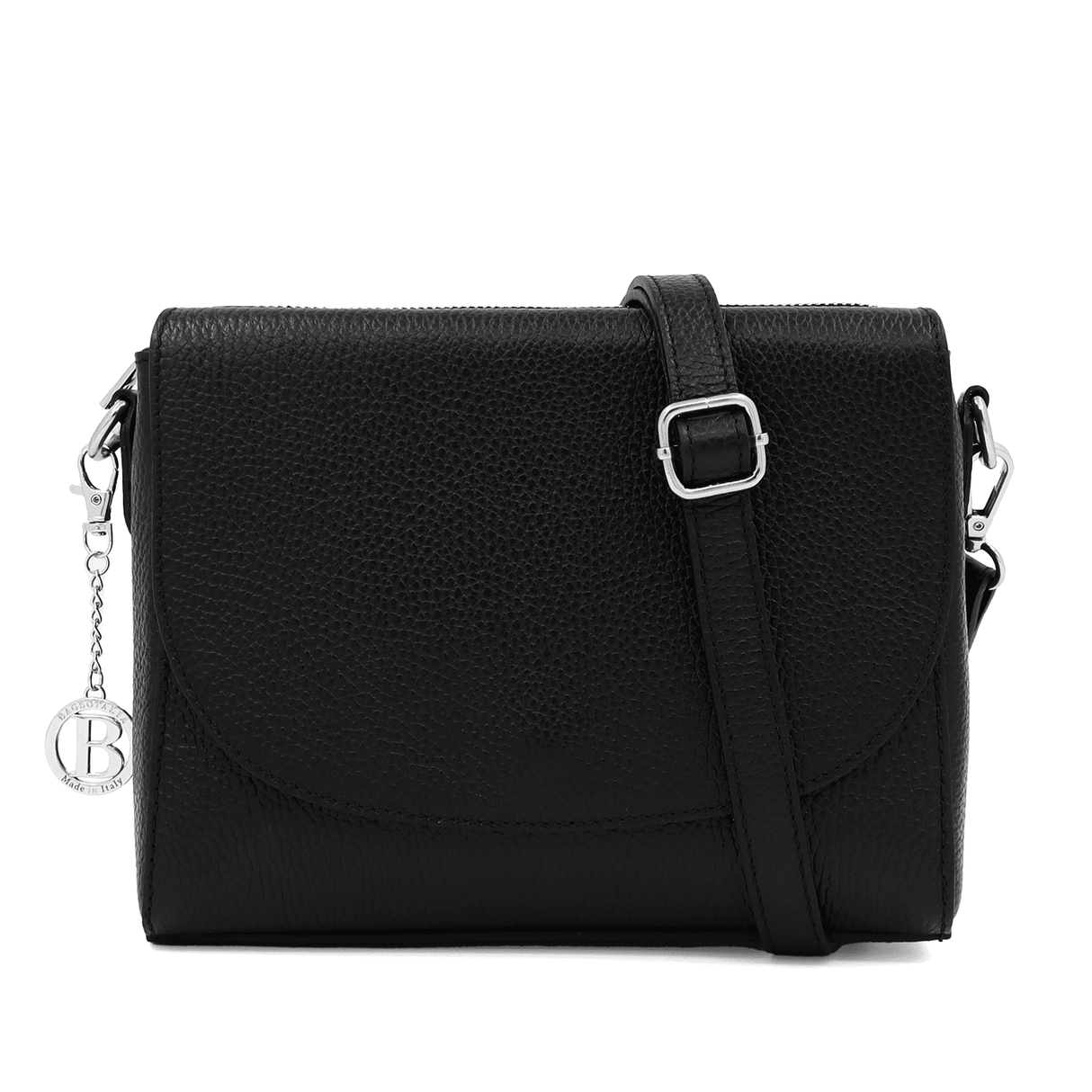 Válltáska természetes bőrből Milana - fekete