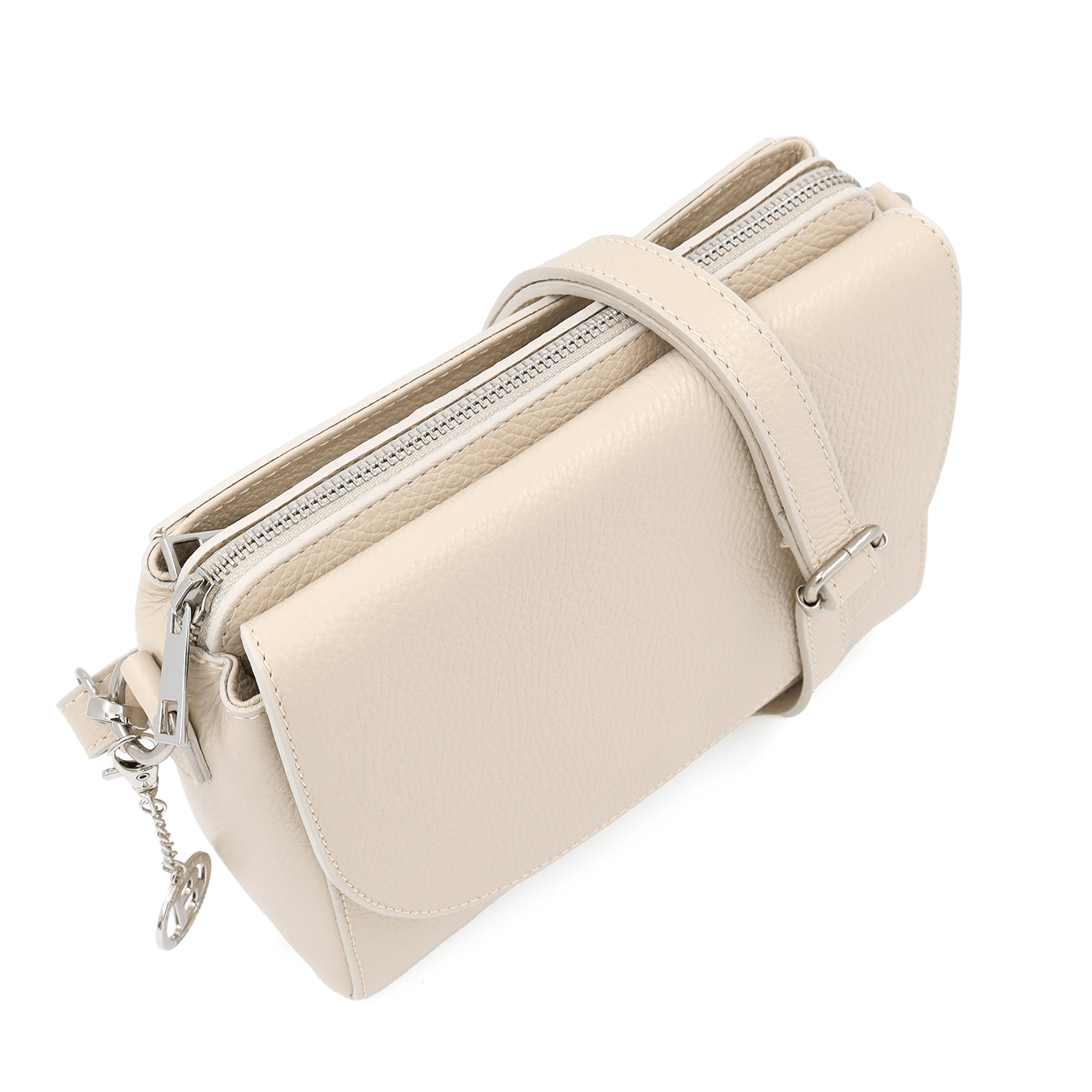 Természetes bőr válltáska Milana - bézs