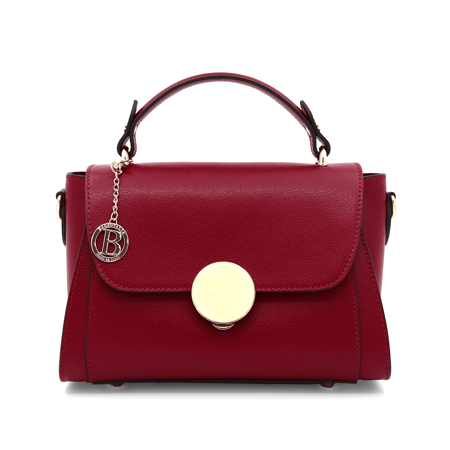 Luxus táska természetes bőrből Belissima - bordó