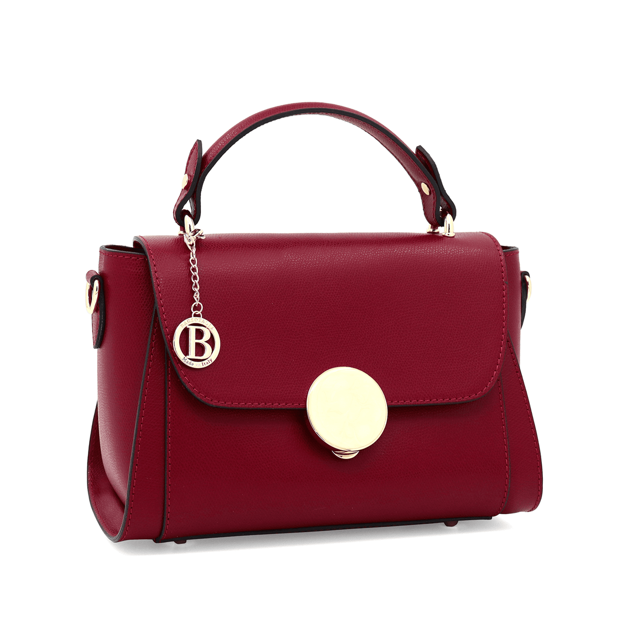 Luxus táska természetes bőrből Belissima - bordó