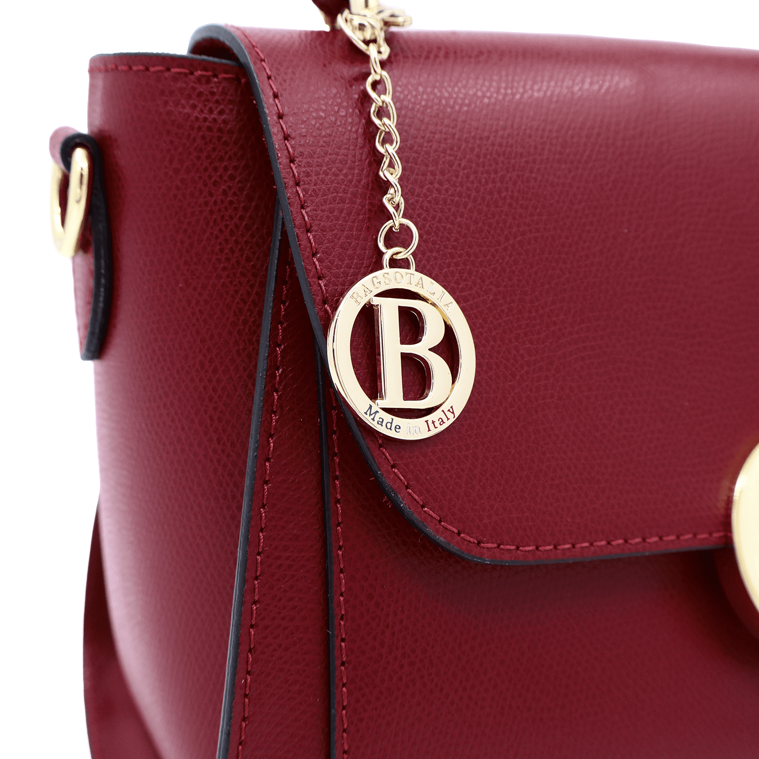 Luxus táska természetes bőrből Belissima - bordó