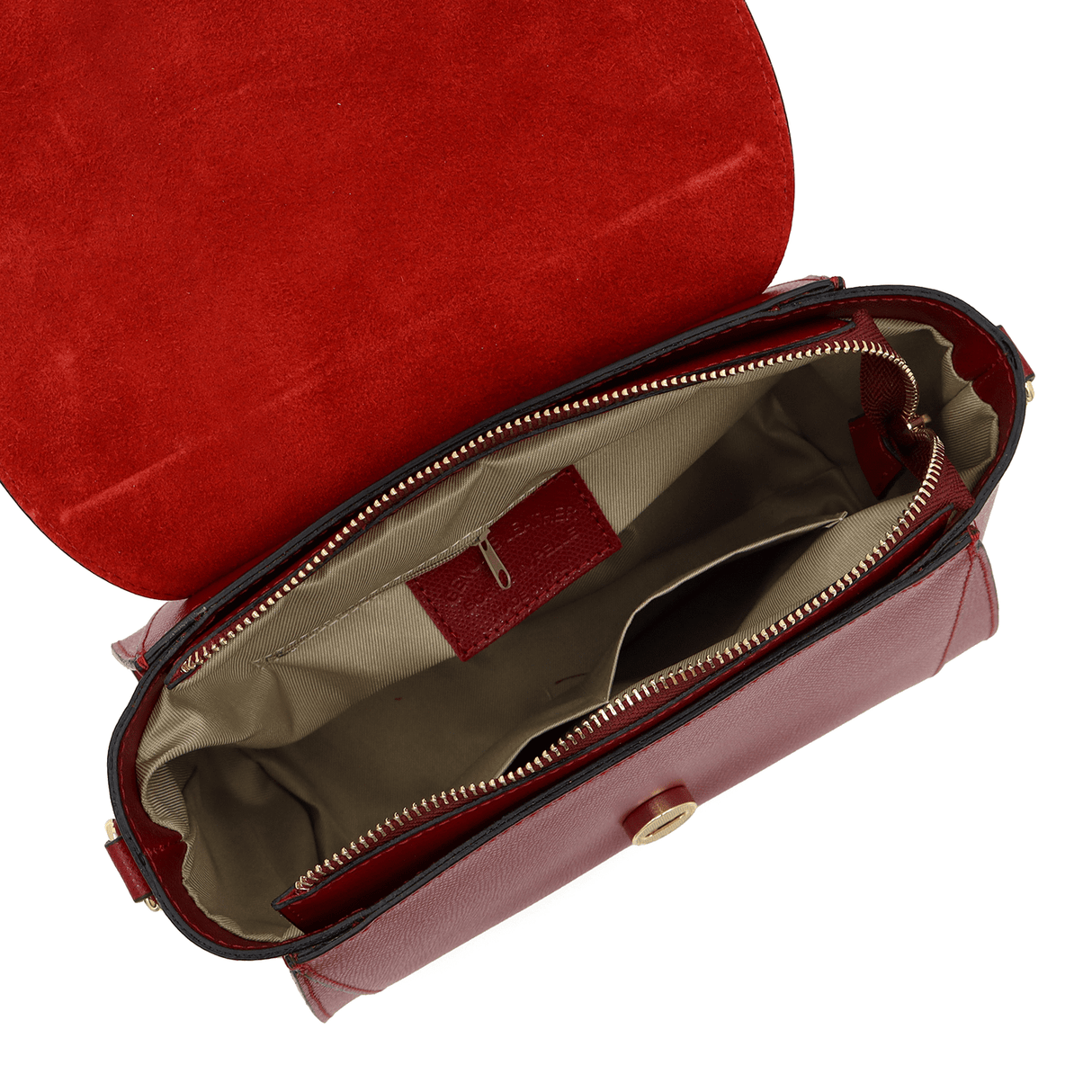 Luxus táska természetes bőrből Belissima - bordó