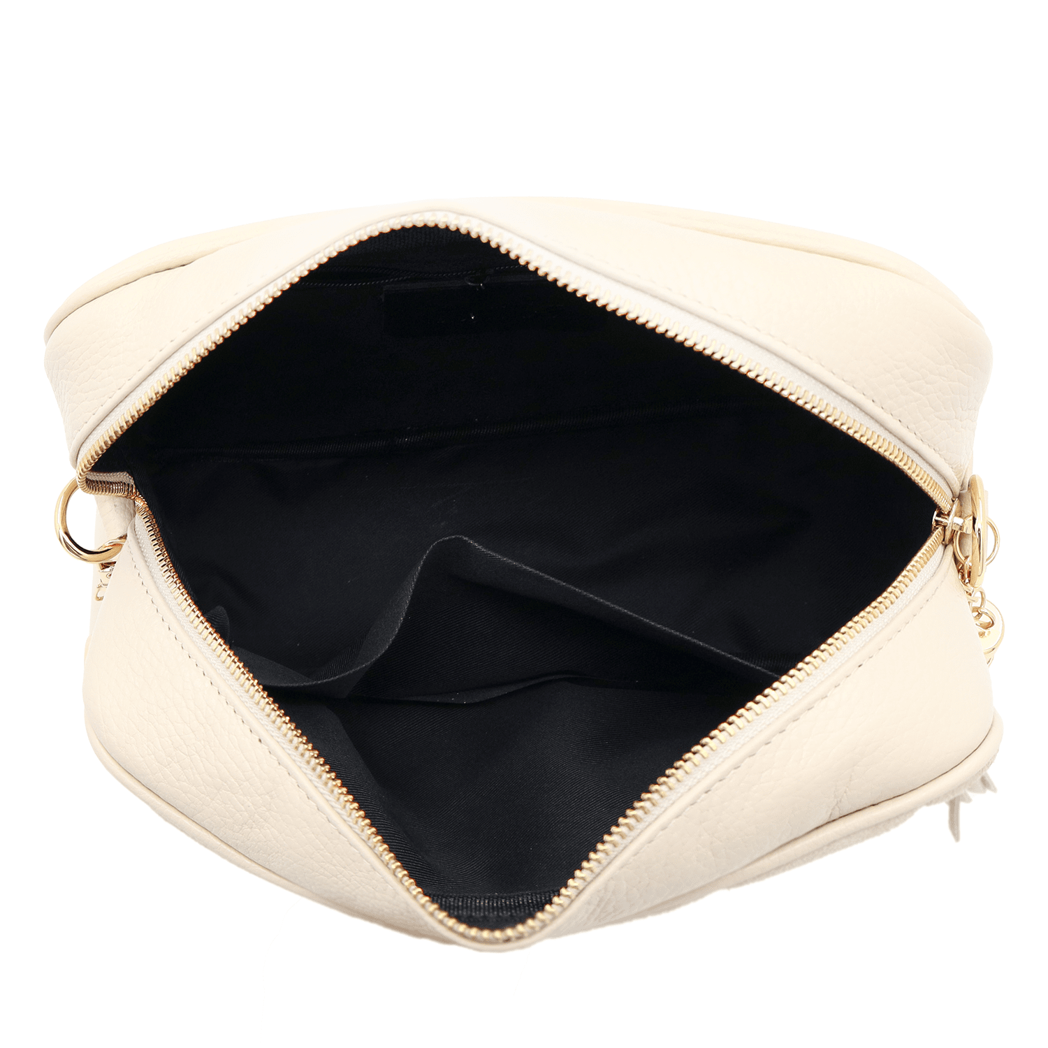 Válltáska természetes bőrből és velúrból - bézs