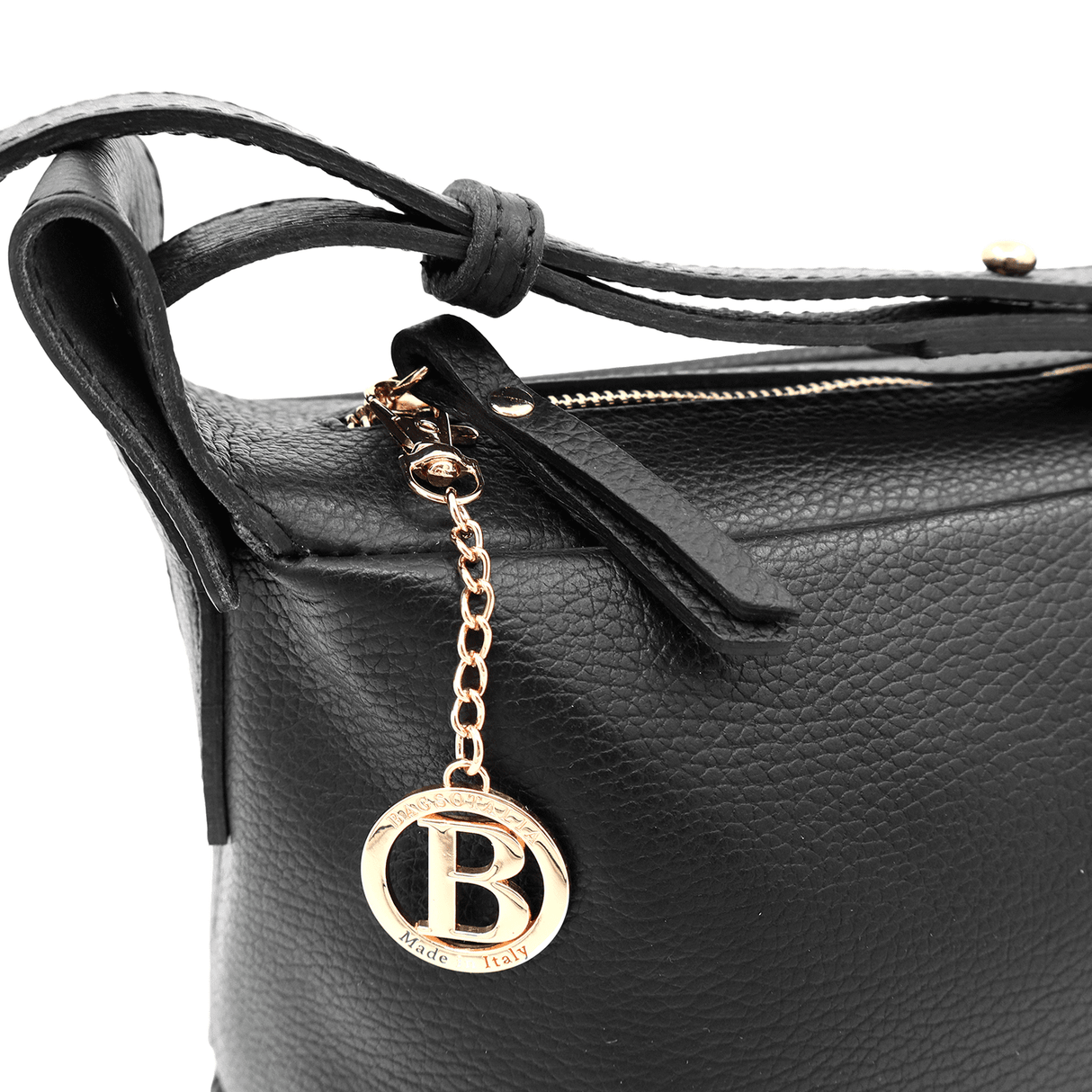 Női válltáska természetes bőrből Velia - fekete