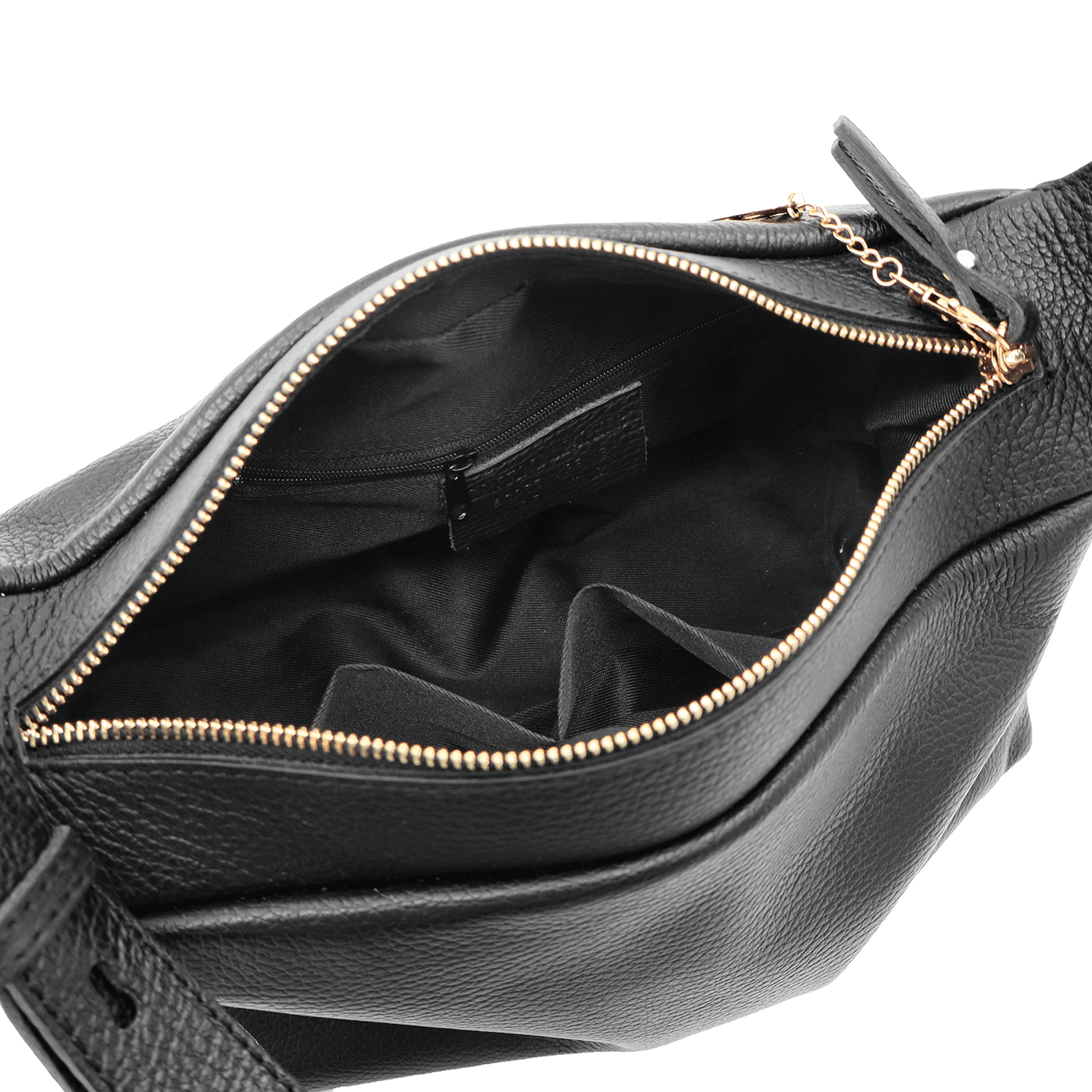 Női válltáska természetes bőrből Velia - fekete