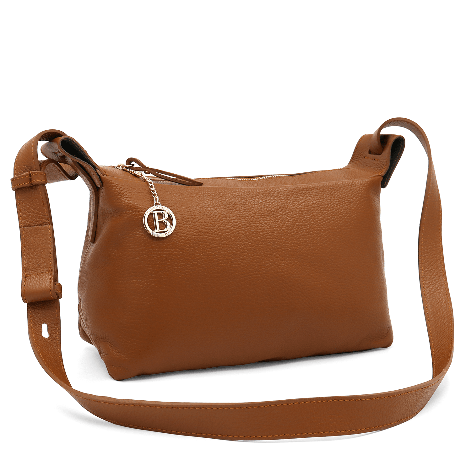 Női válltáska természetes bőrből Velia - cserépbarna