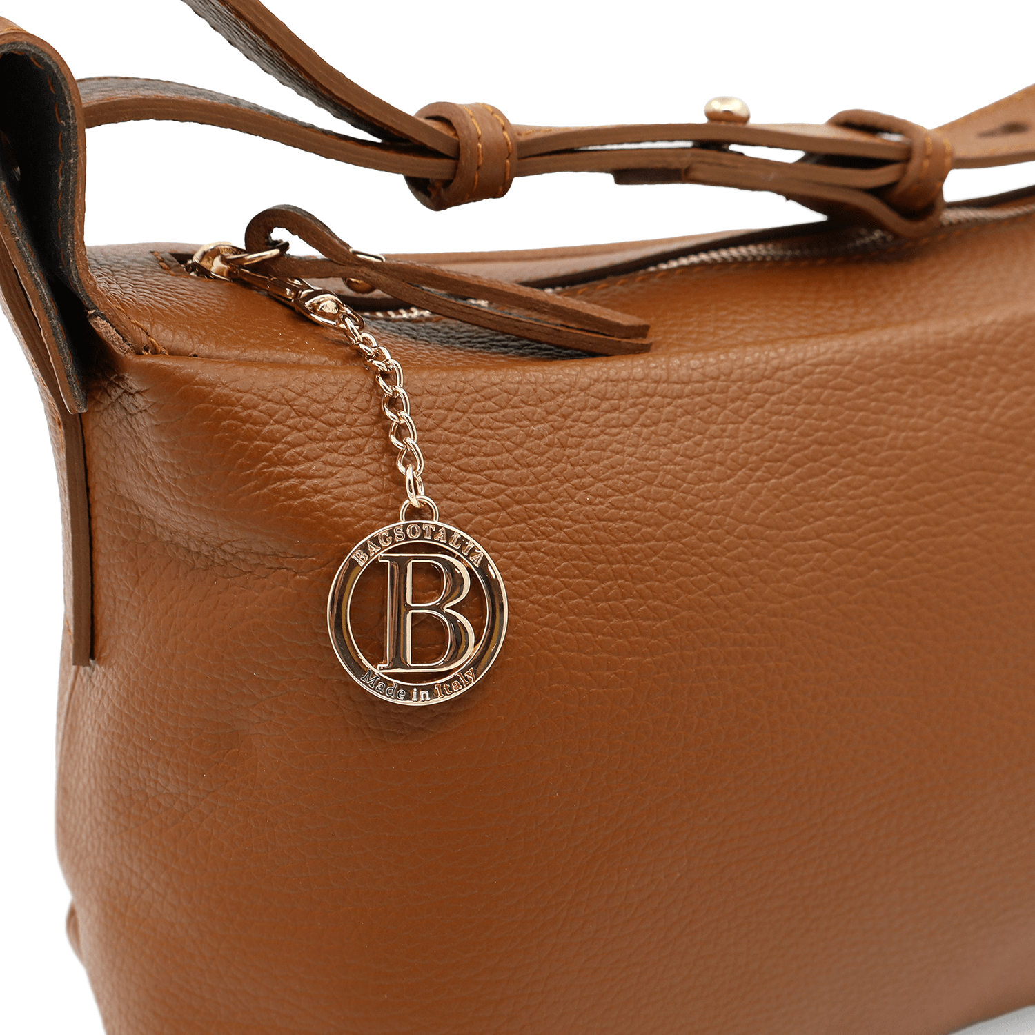 Női válltáska természetes bőrből Velia - cserépbarna