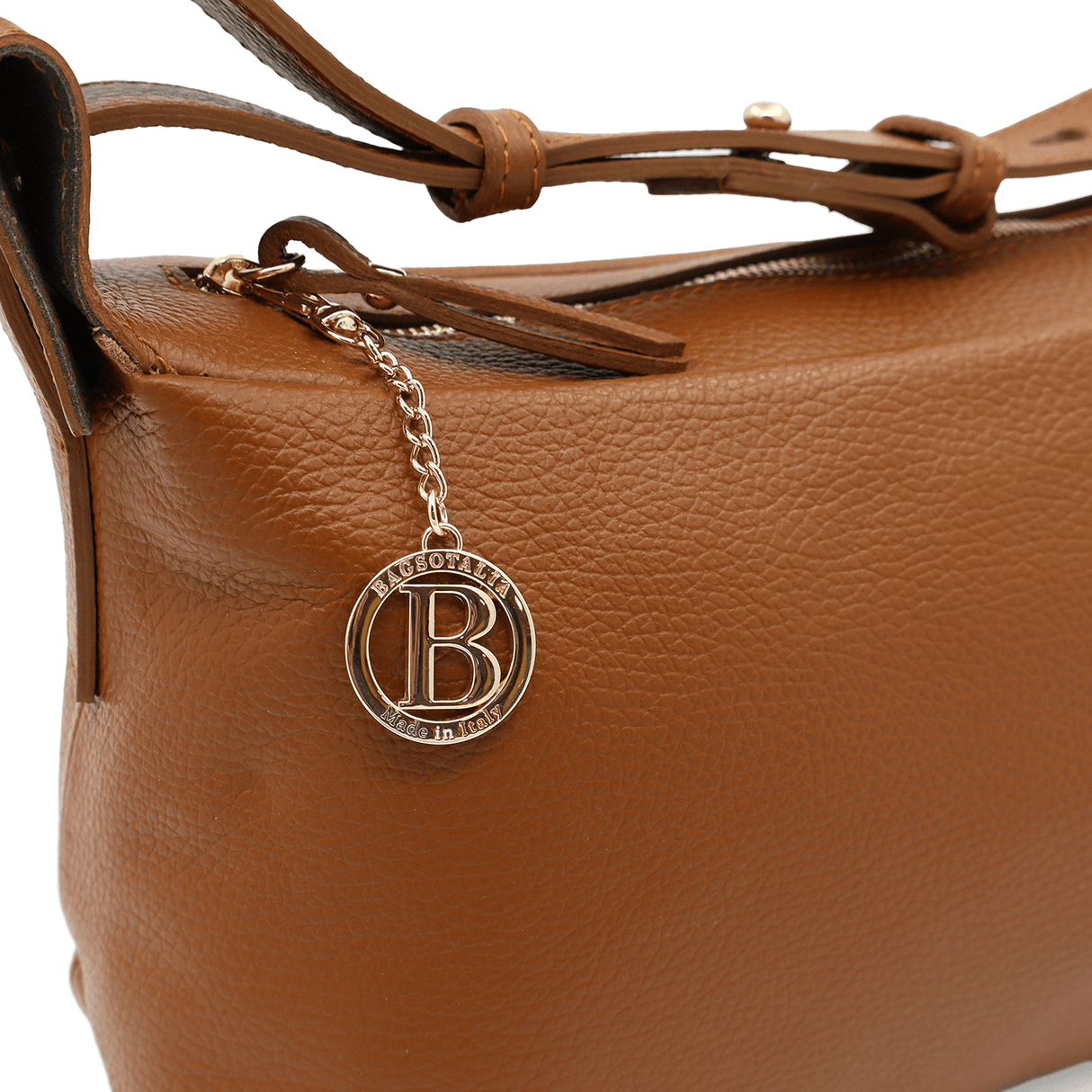 Női válltáska természetes bőrből Velia - cserépbarna