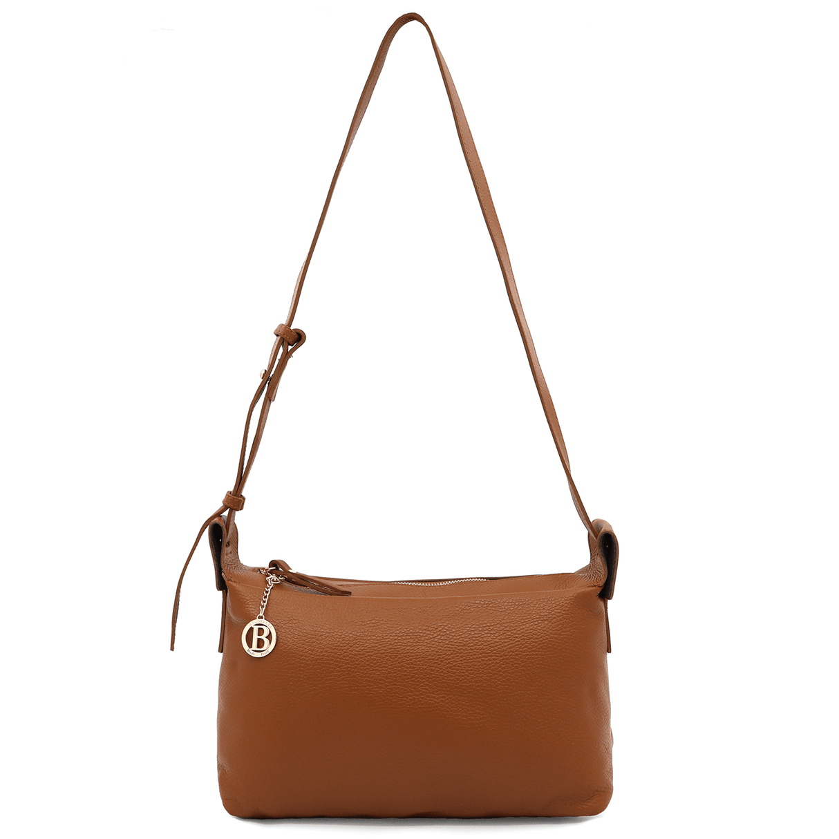 Női válltáska természetes bőrből Velia - cserépbarna