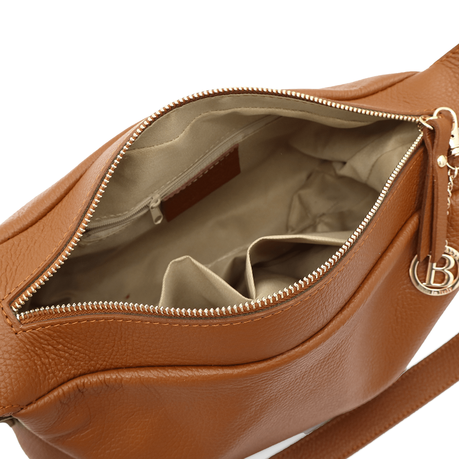 Női válltáska természetes bőrből Velia - cserépbarna