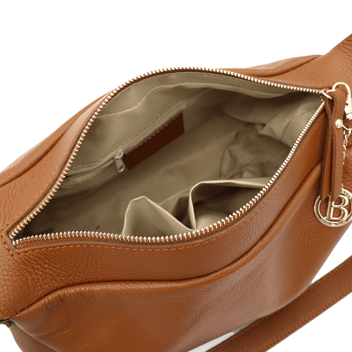 Női válltáska természetes bőrből Velia - cserépbarna