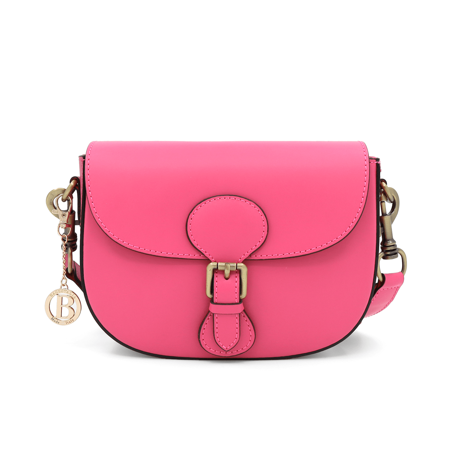 Ramona természetes bőr válltáska - fukszia