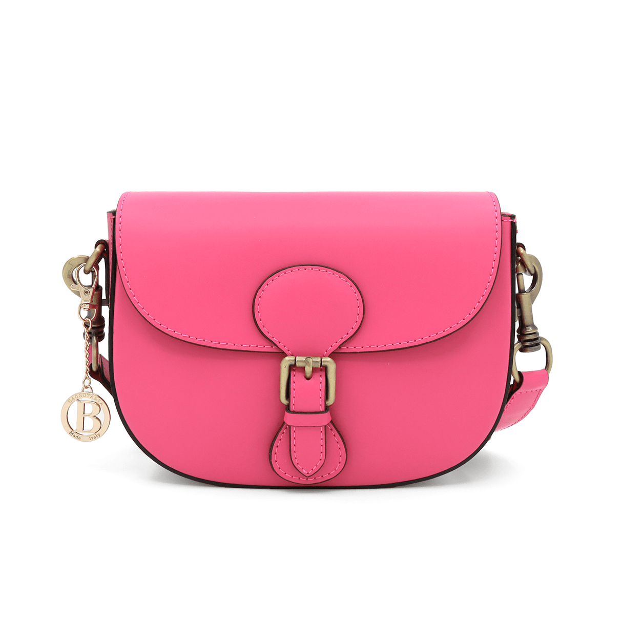 Ramona természetes bőr válltáska - fukszia