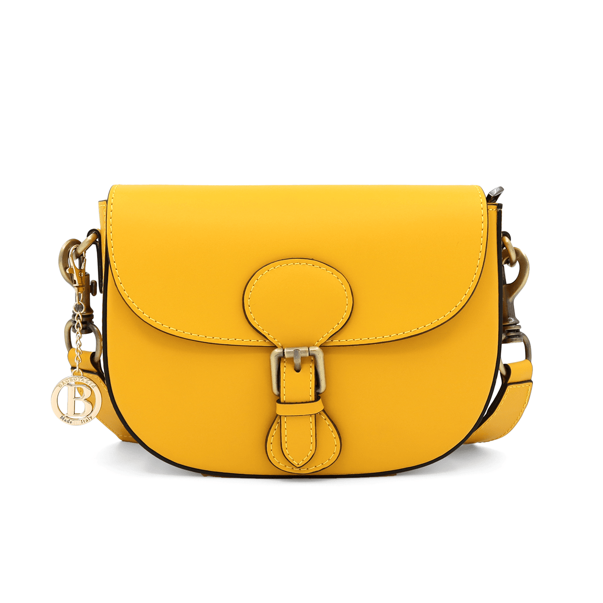 Ramona természetes bőr válltáska - mustársárga