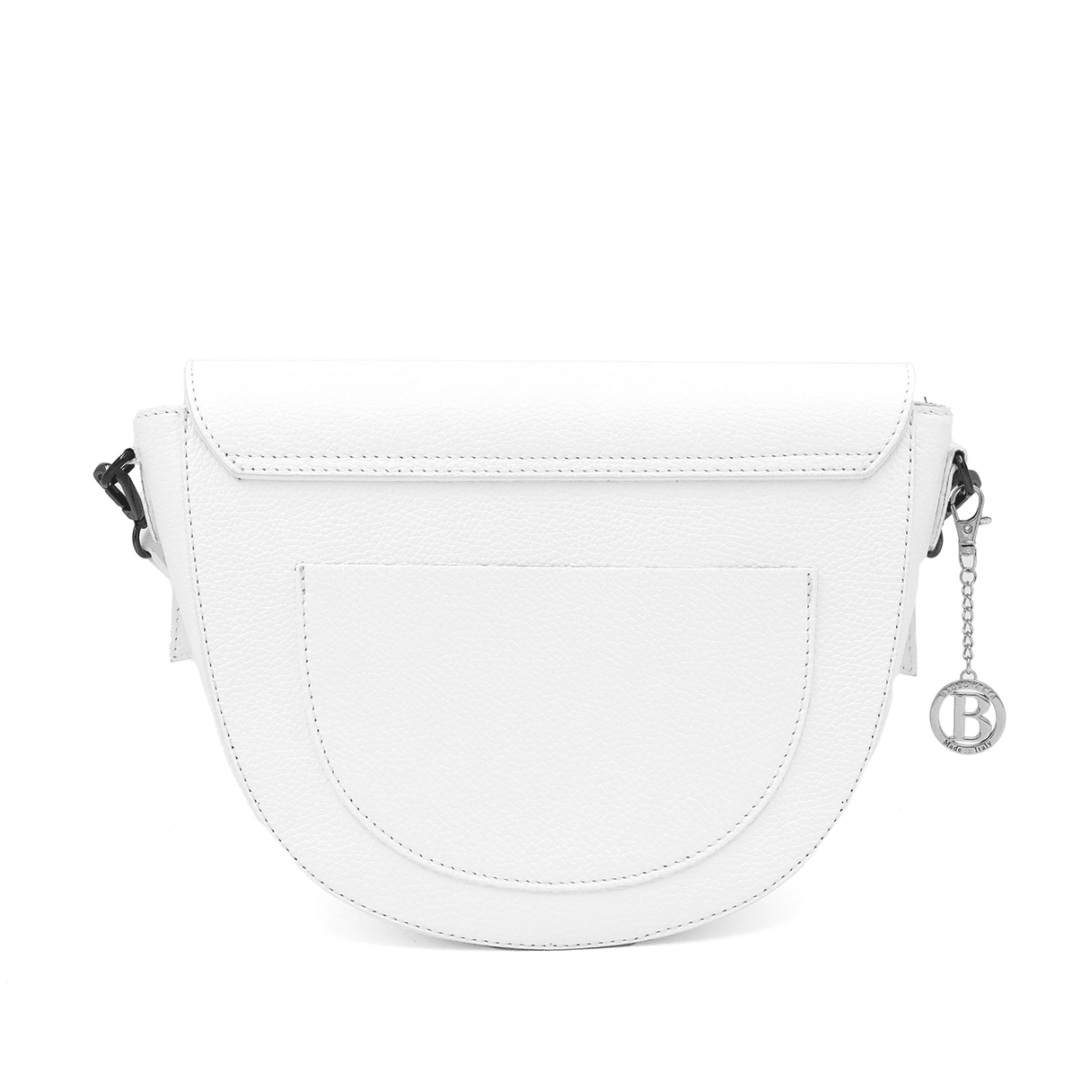 Természetes bőr válltáska 2 fogantyúval - fehér