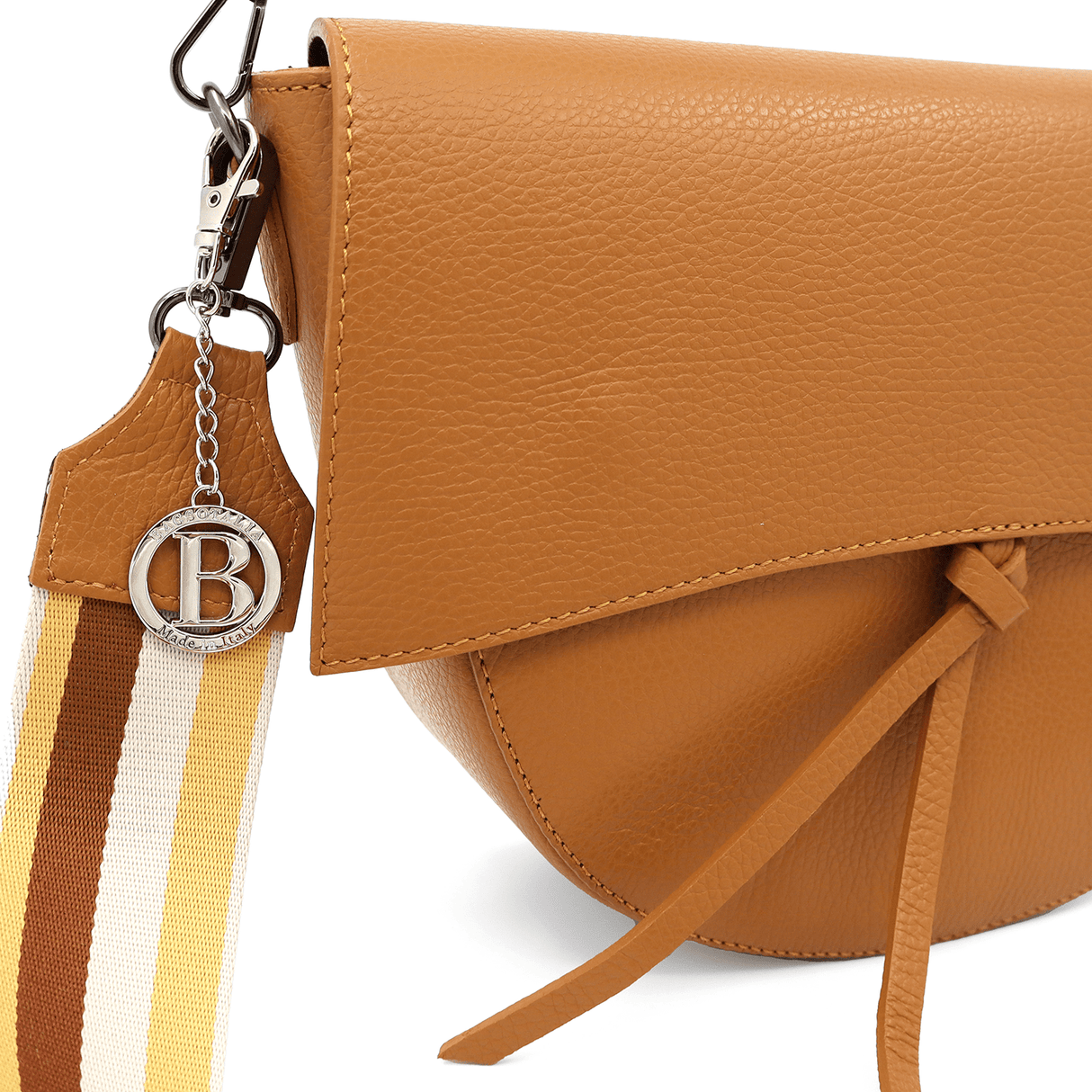 Természetes bőr válltáska 2 fogantyúval - cseréptetű barna