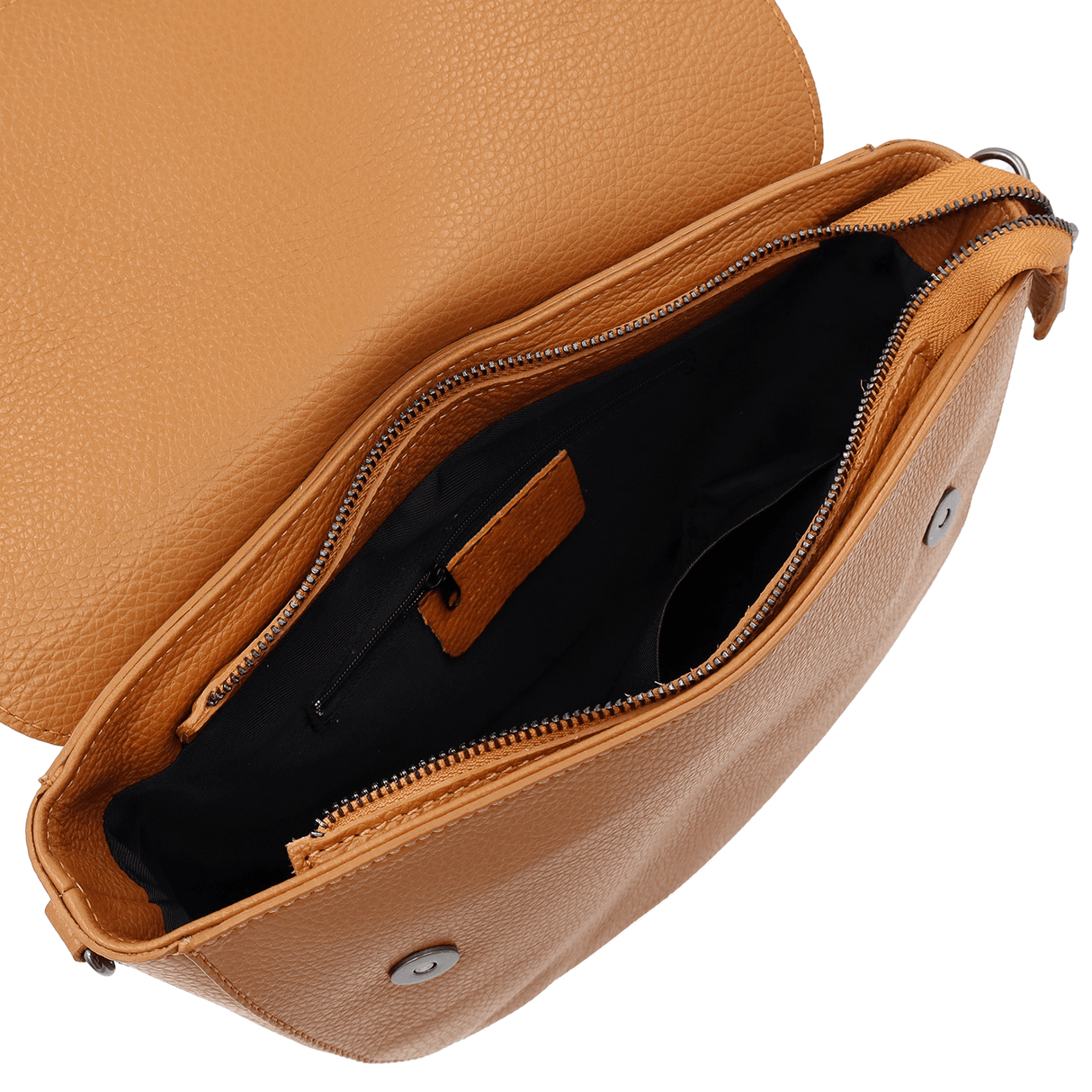 Természetes bőr válltáska 2 fogantyúval - cseréptetű barna