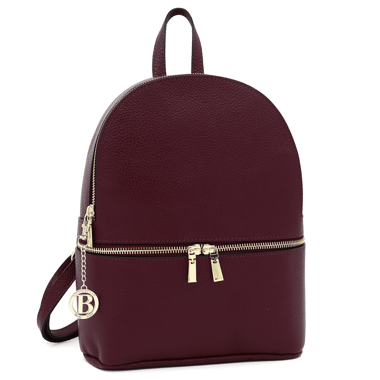 Deni természetes bőr hátizsák - bordó