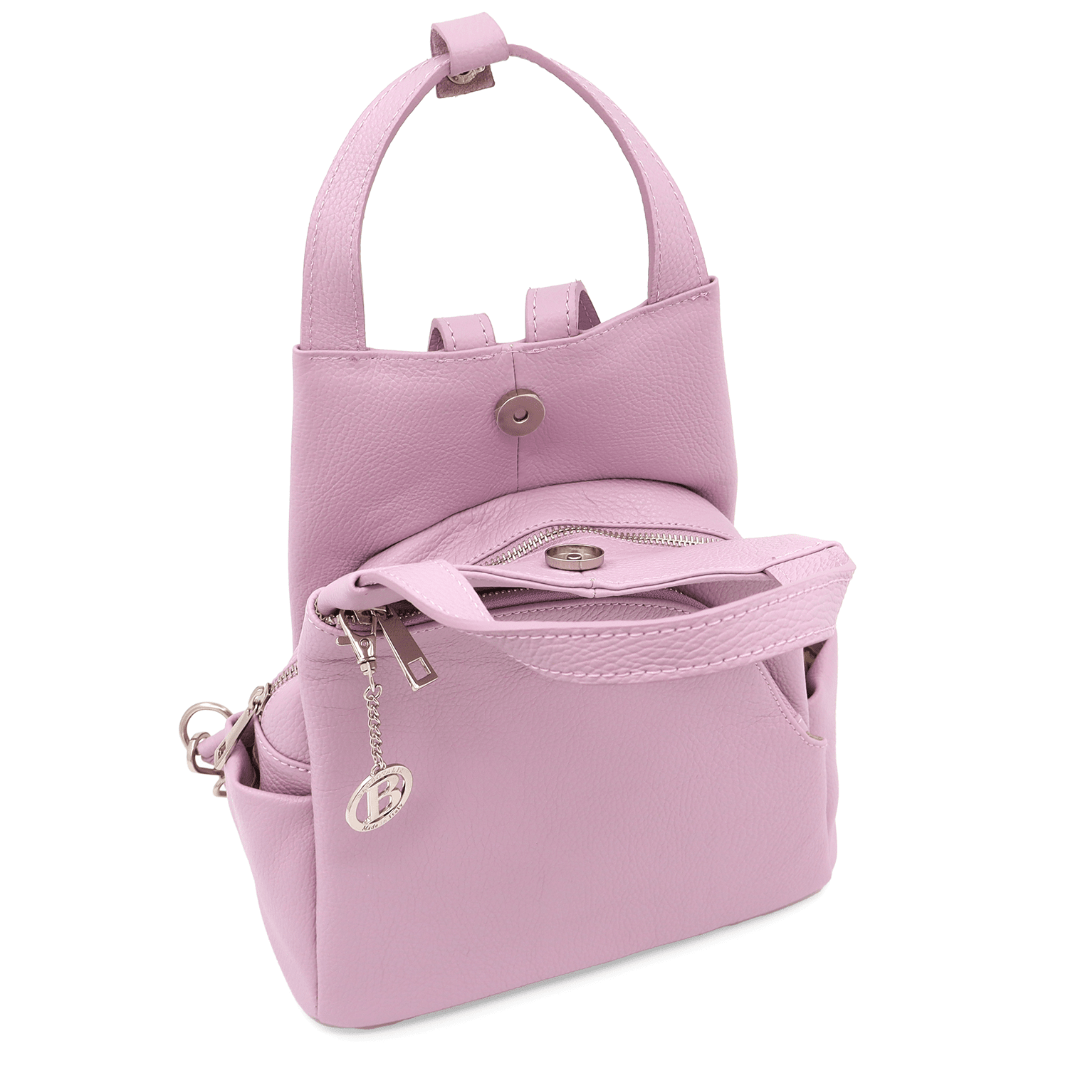 Lara természetes bőr hátizsák - levendula