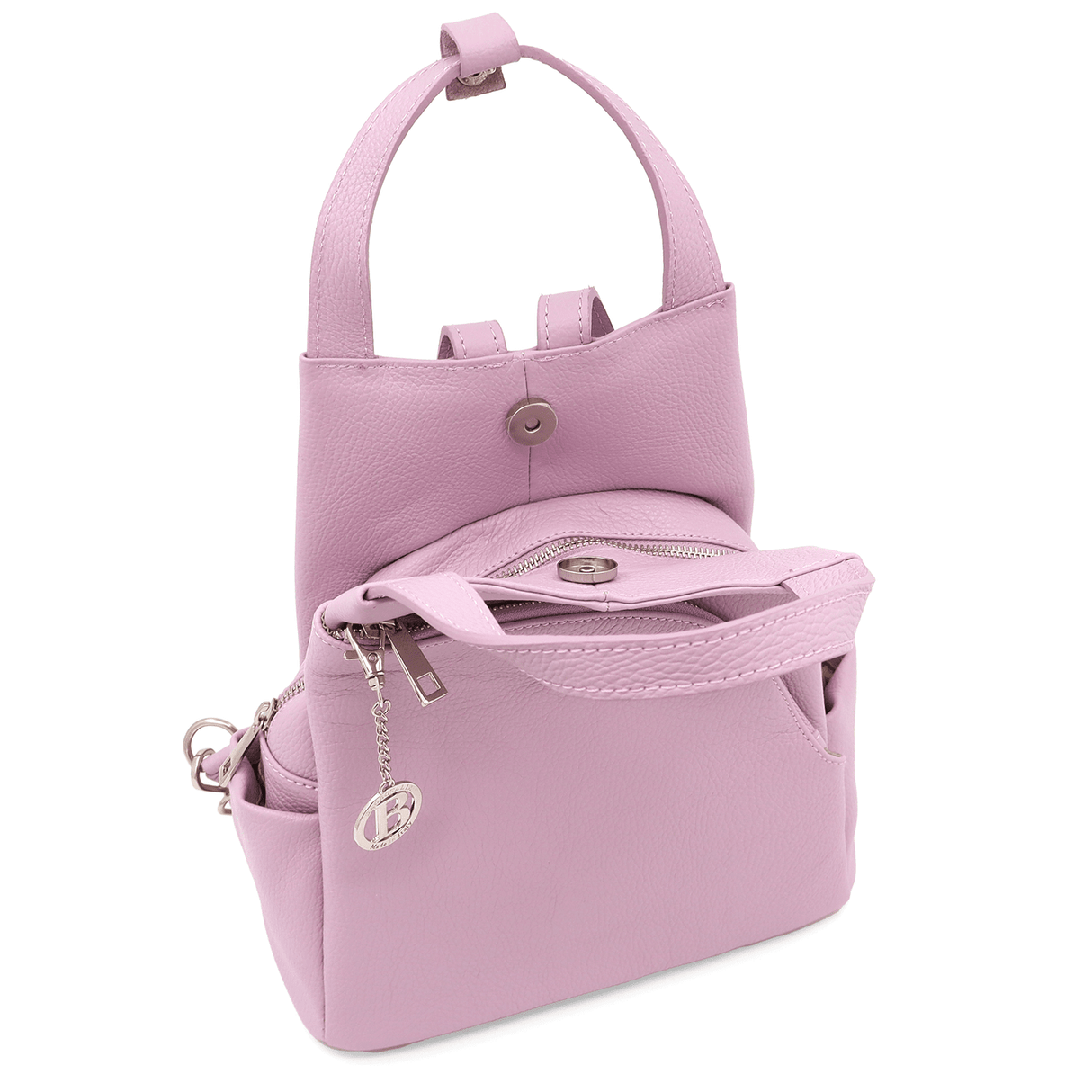 Lara természetes bőr hátizsák - levendula