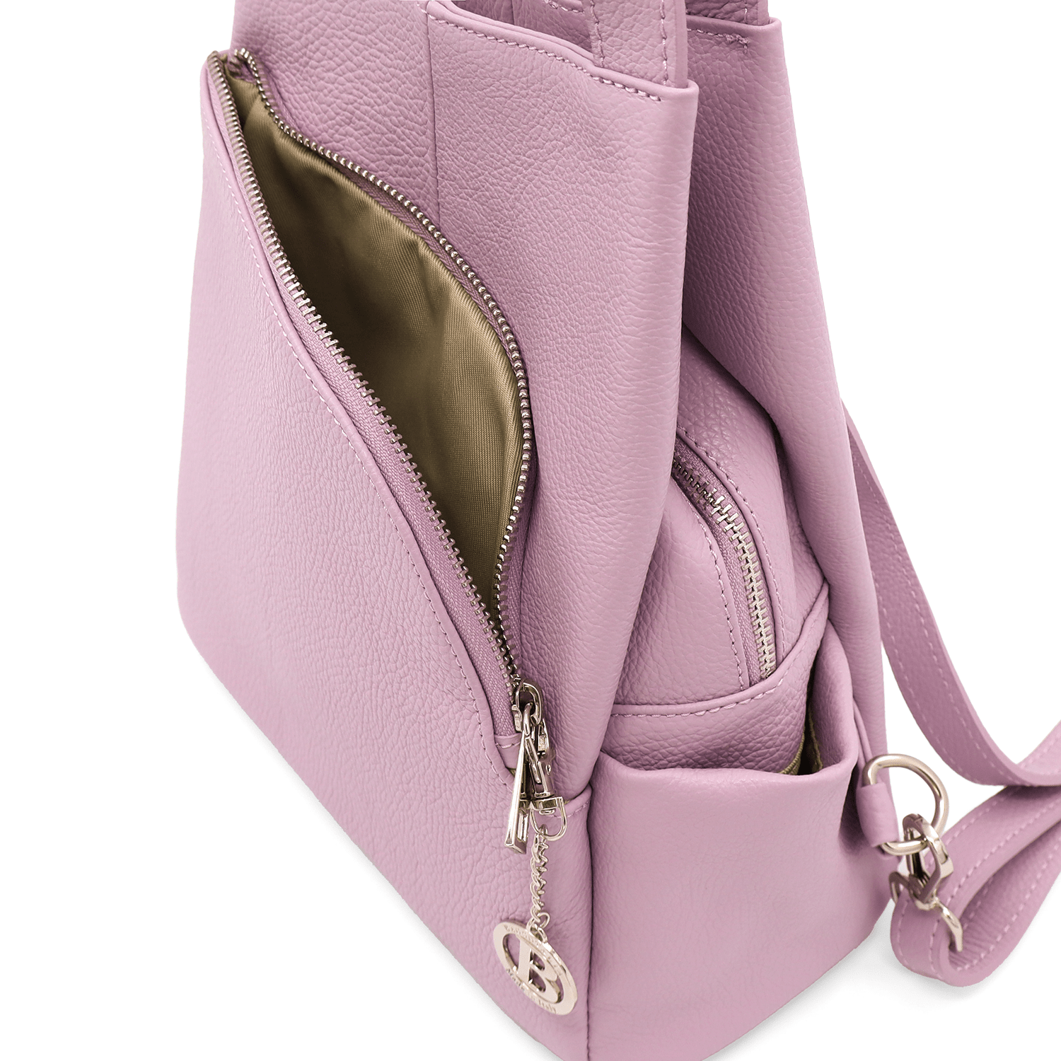 Lara természetes bőr hátizsák - levendula