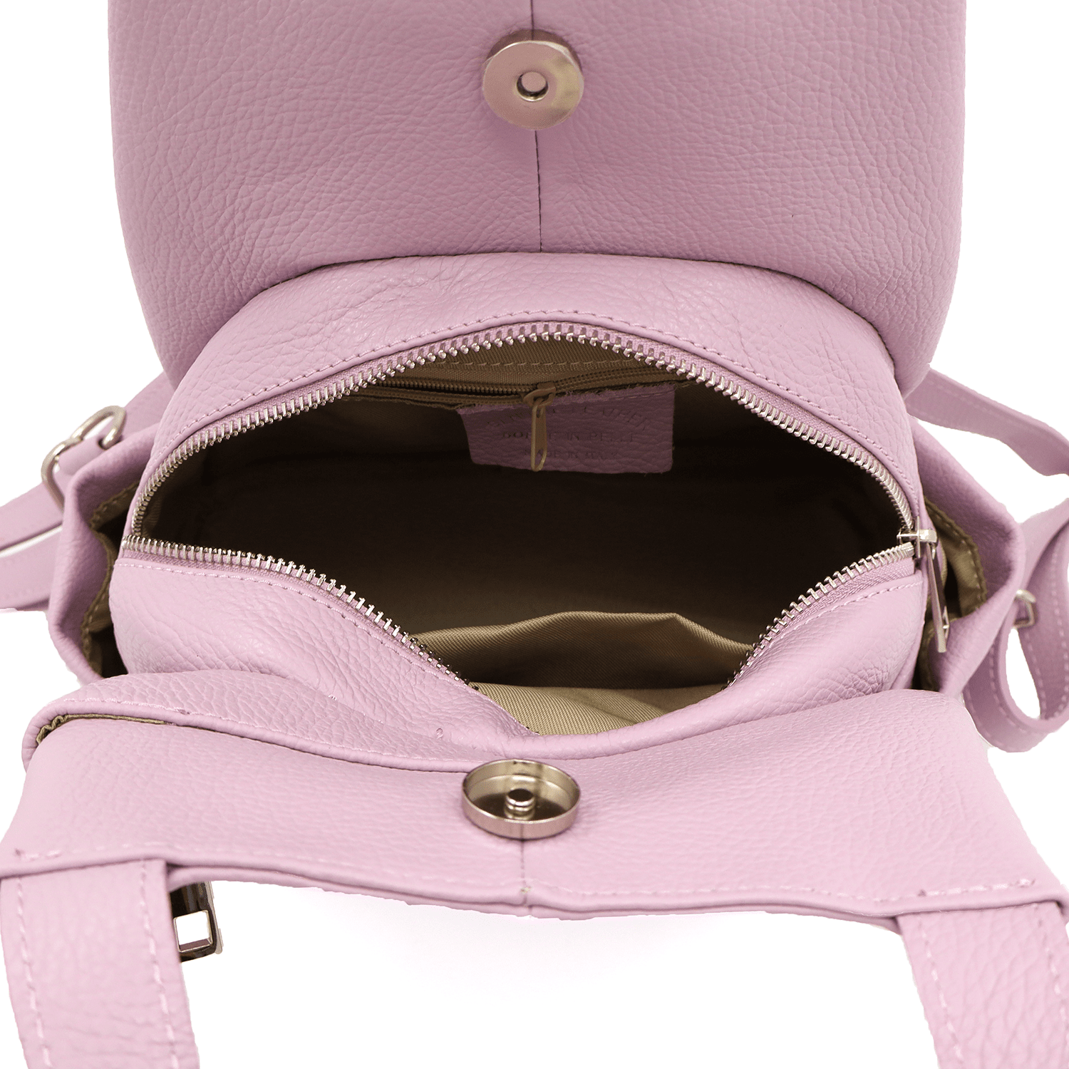 Lara természetes bőr hátizsák - levendula